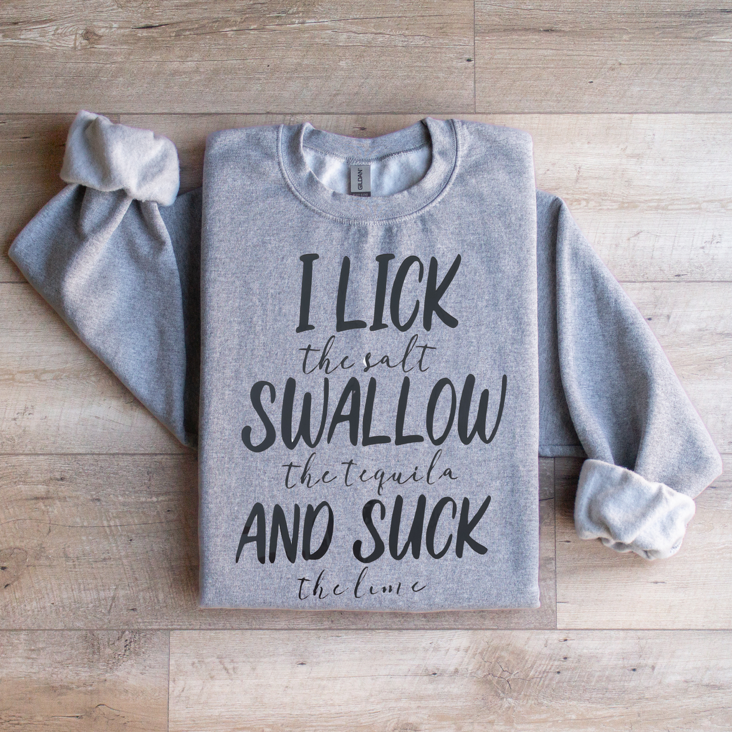 Lick Swallow Suck Crewneck Sweatshirt