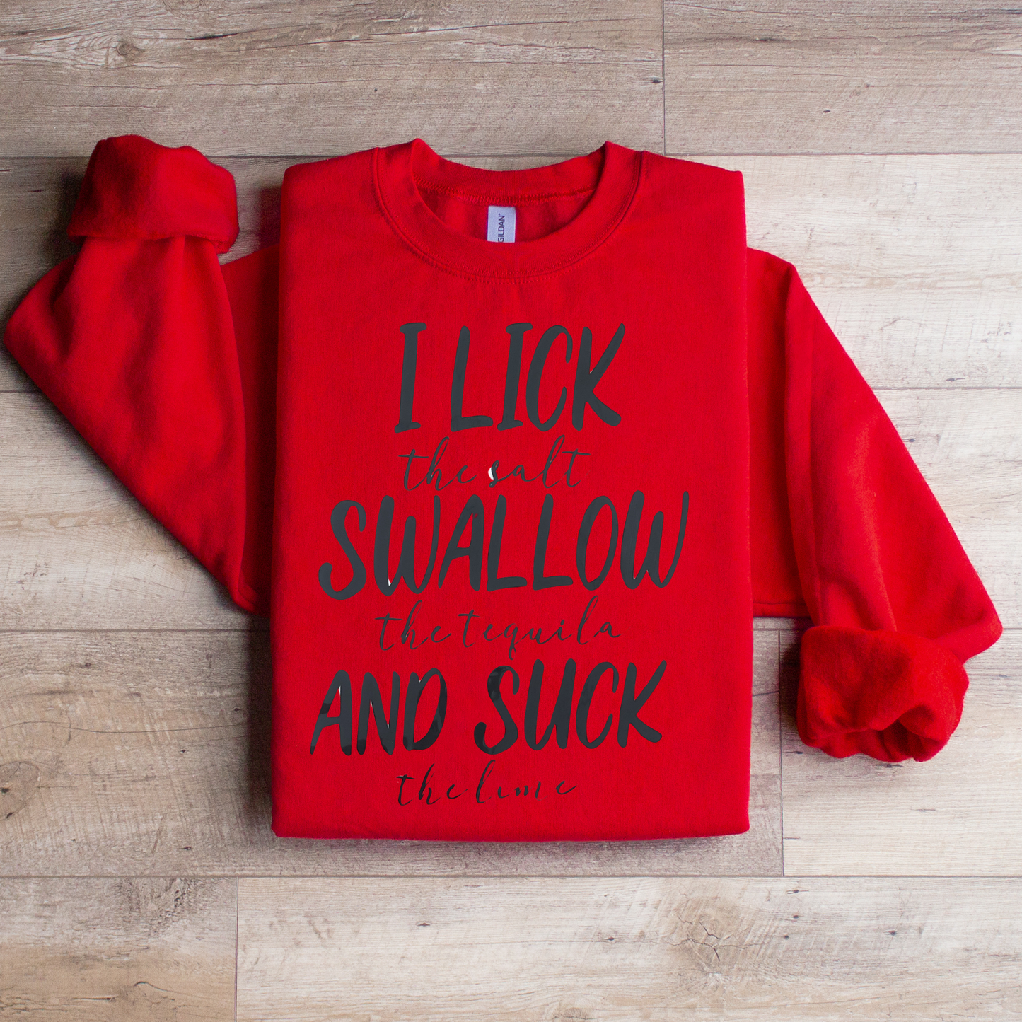 Lick Swallow Suck Crewneck Sweatshirt