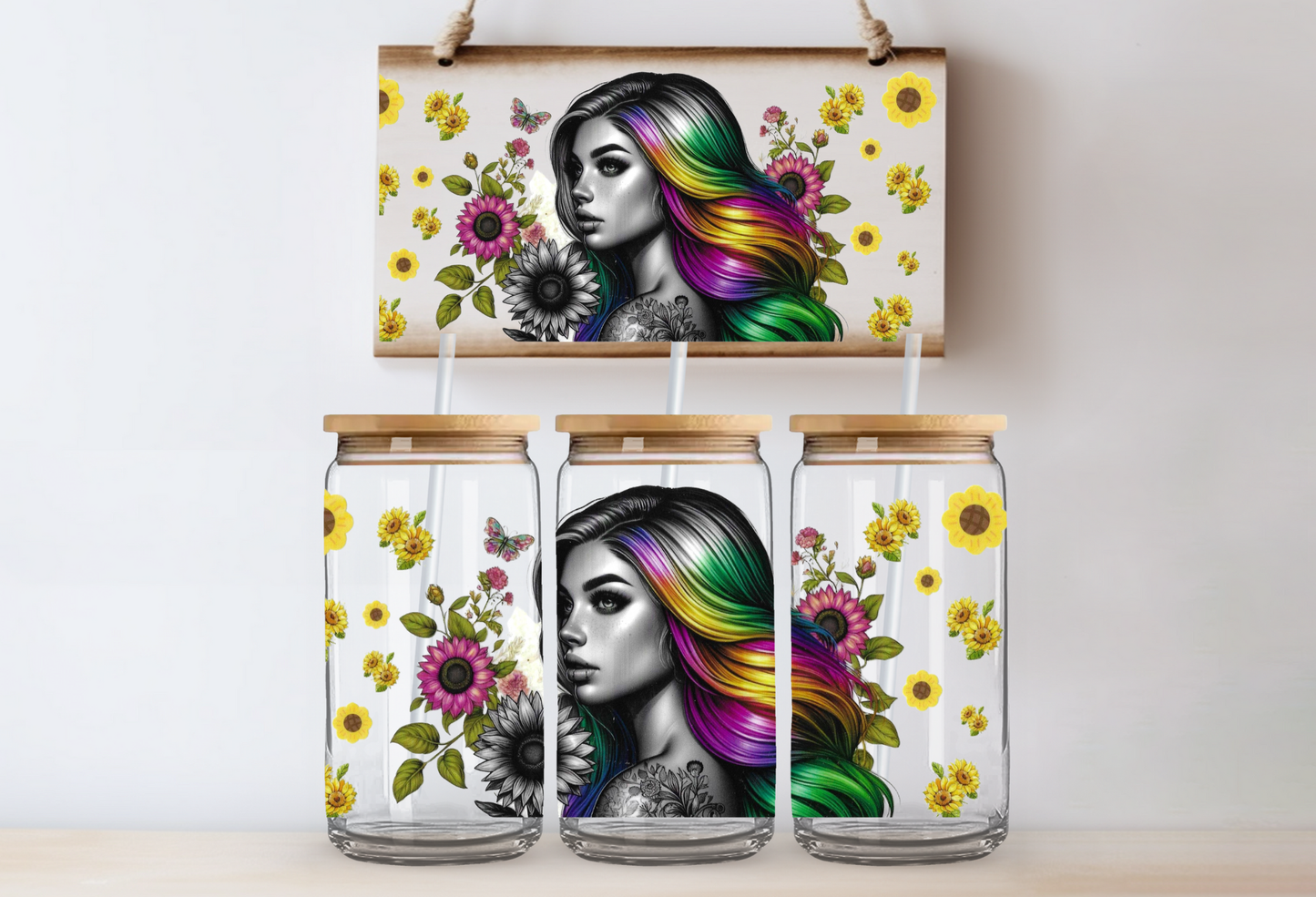 Girl with colorful hair