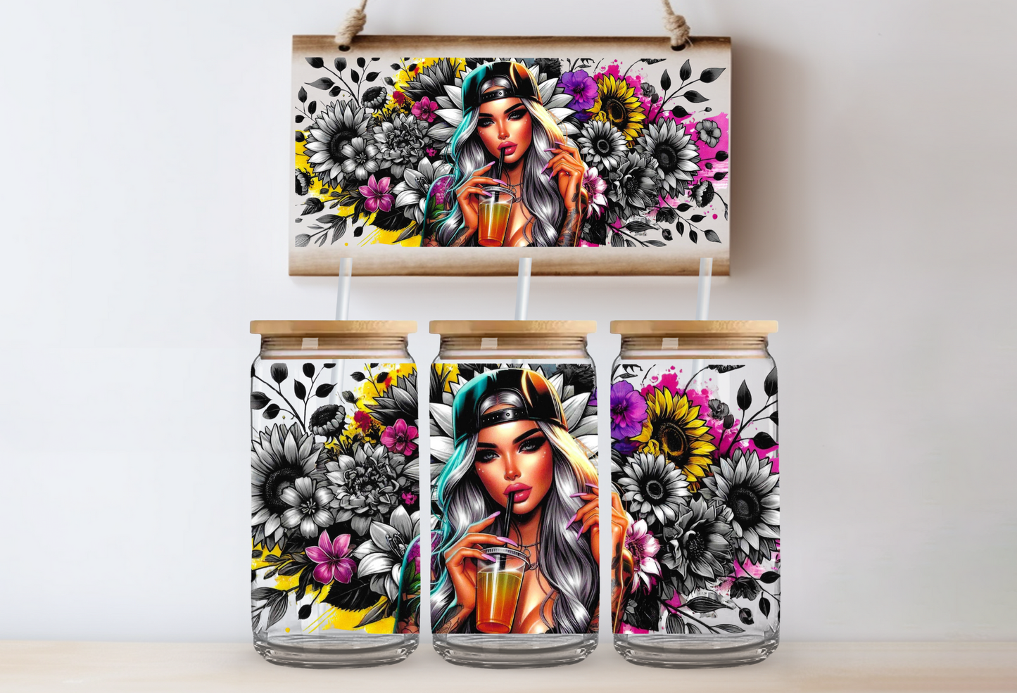 Girl with backward hat