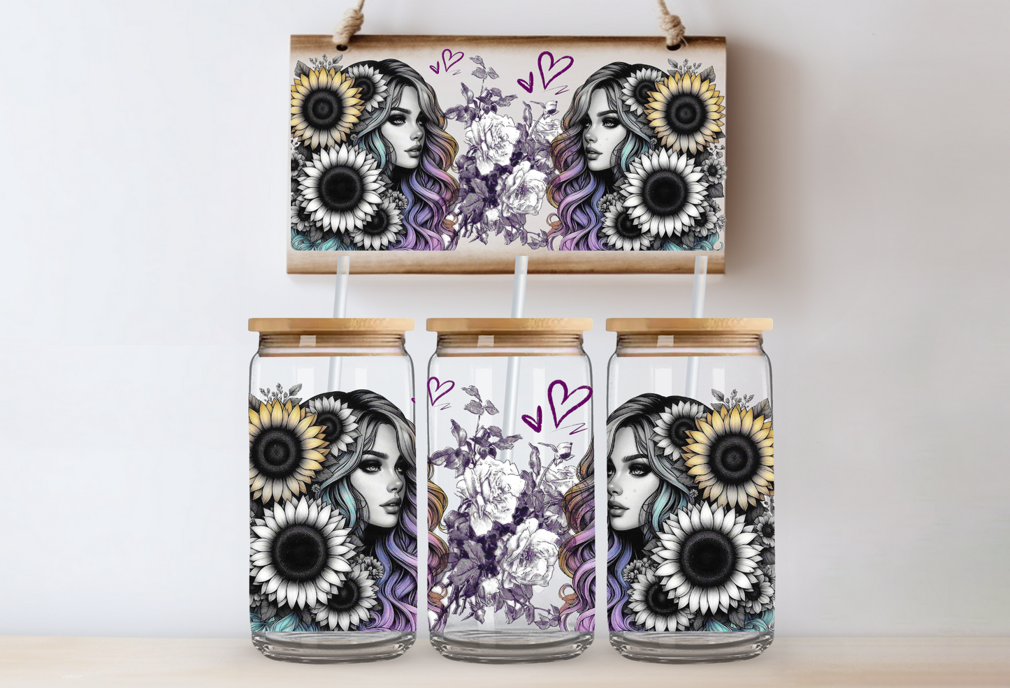 Girl with pastel flowers