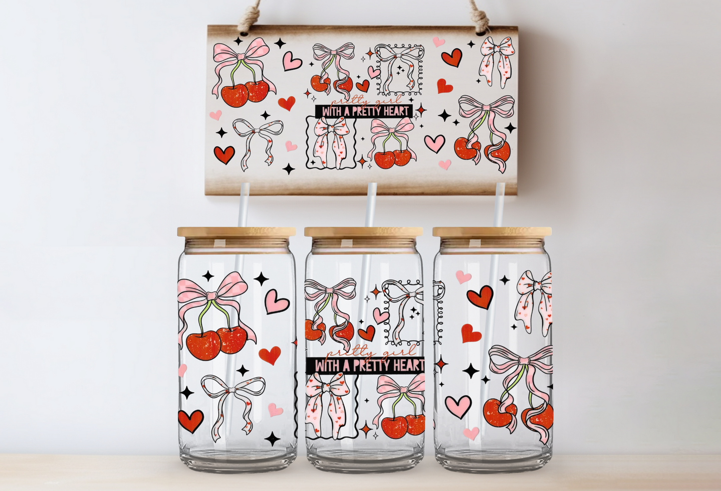 Pretty Girl bow and cherries