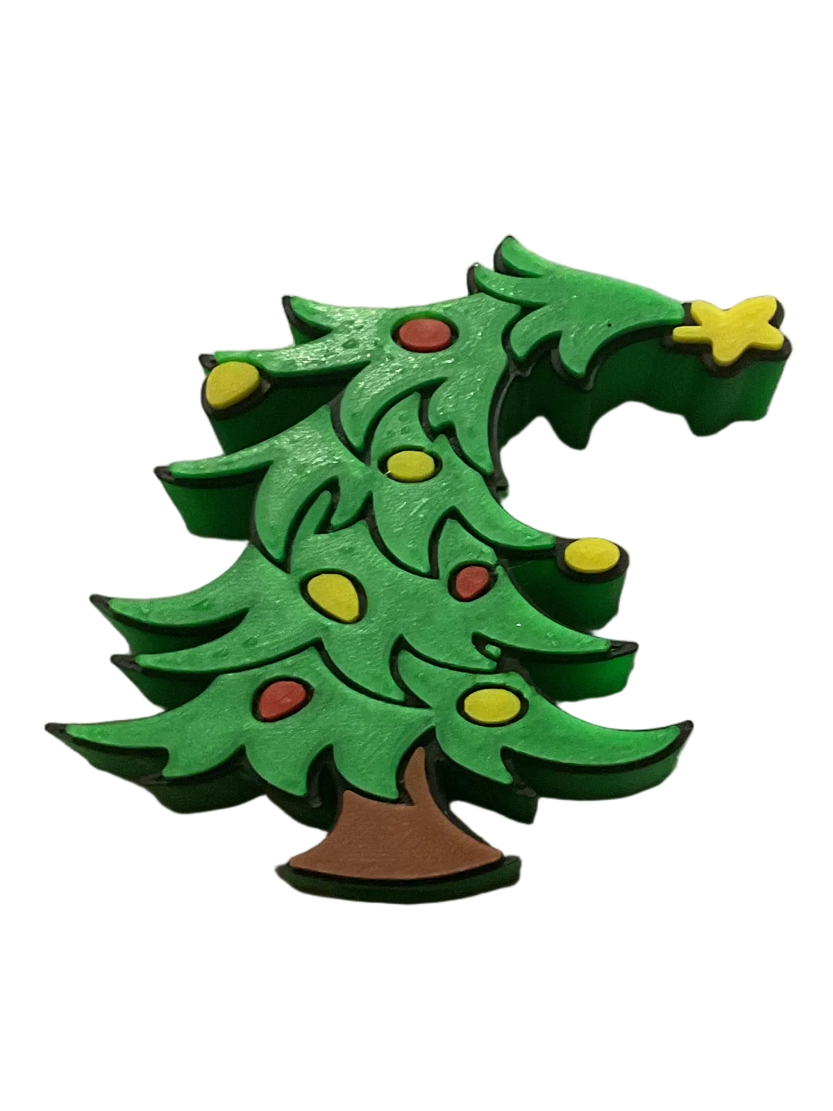 Bent Christmas Tree 3D Straw Topper