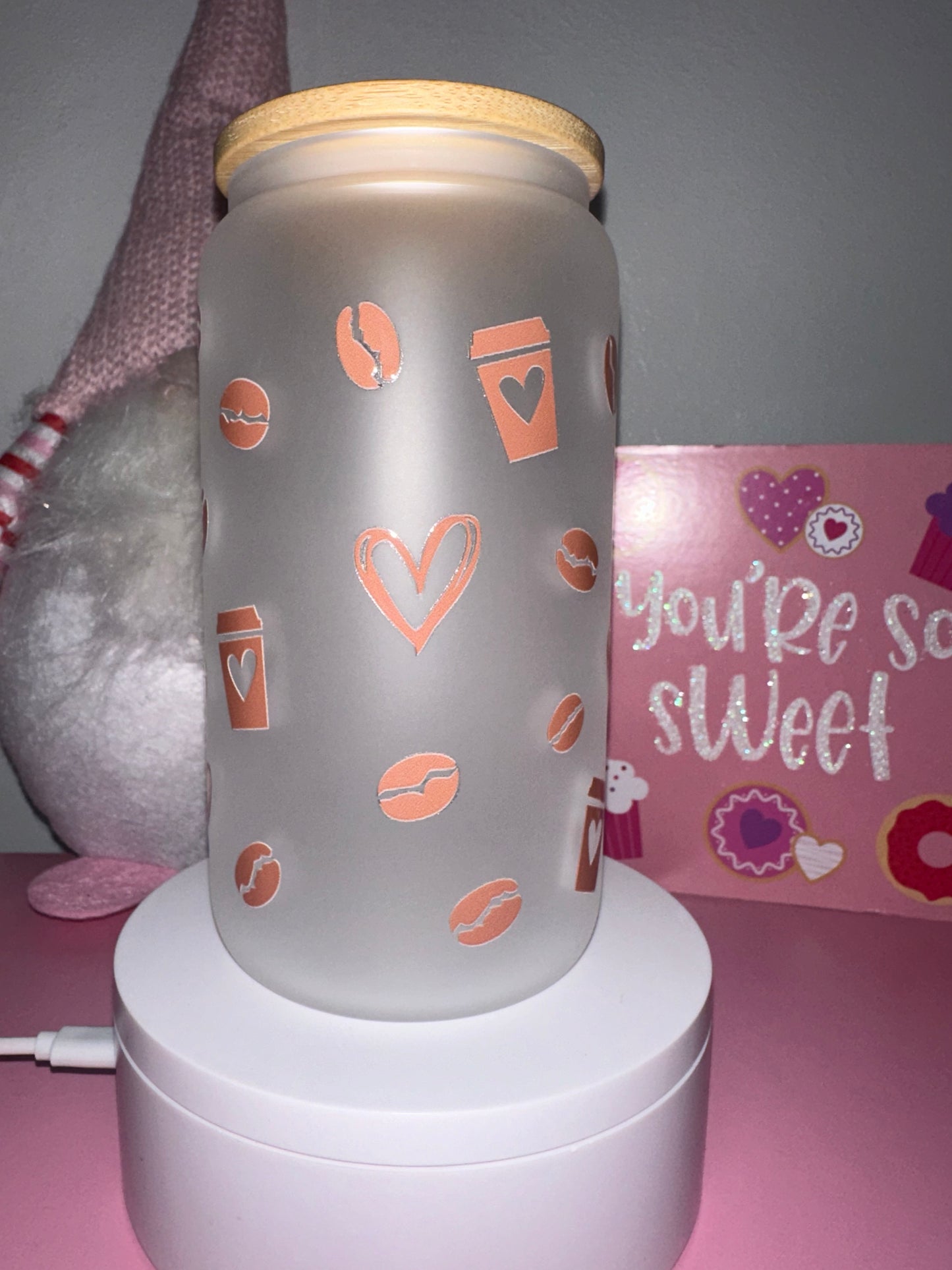 But First Coffee Frosted Glass Tumbler