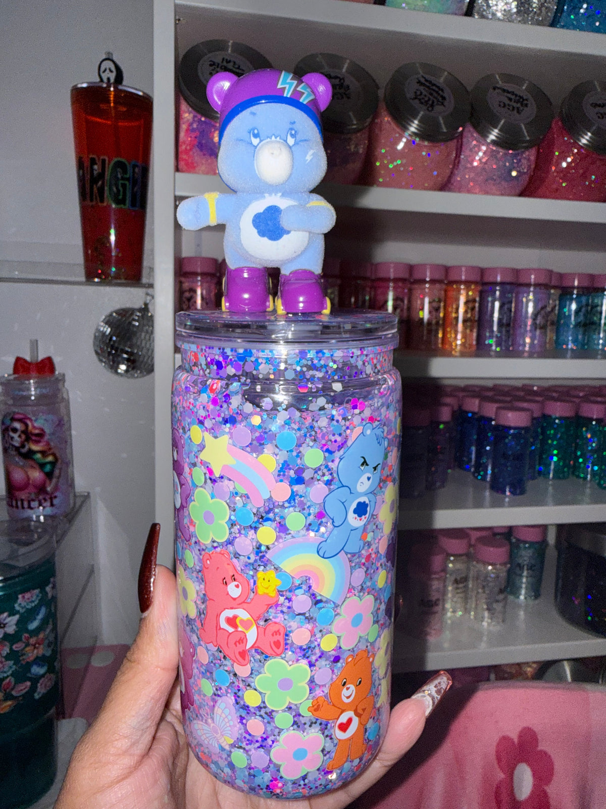 Blue Bear Glitter Snow Globe