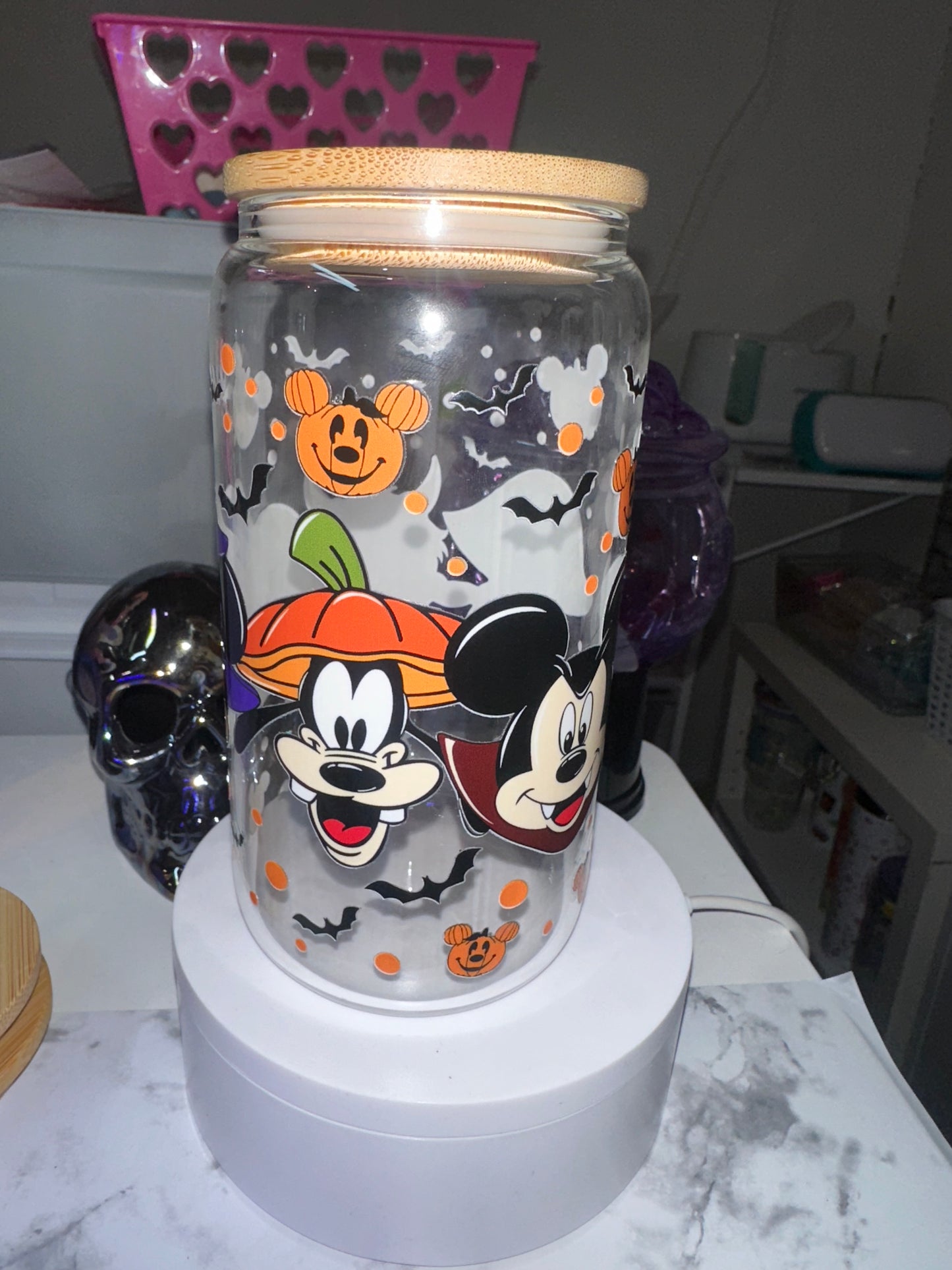 Halloween Mouse Glass Tumbler