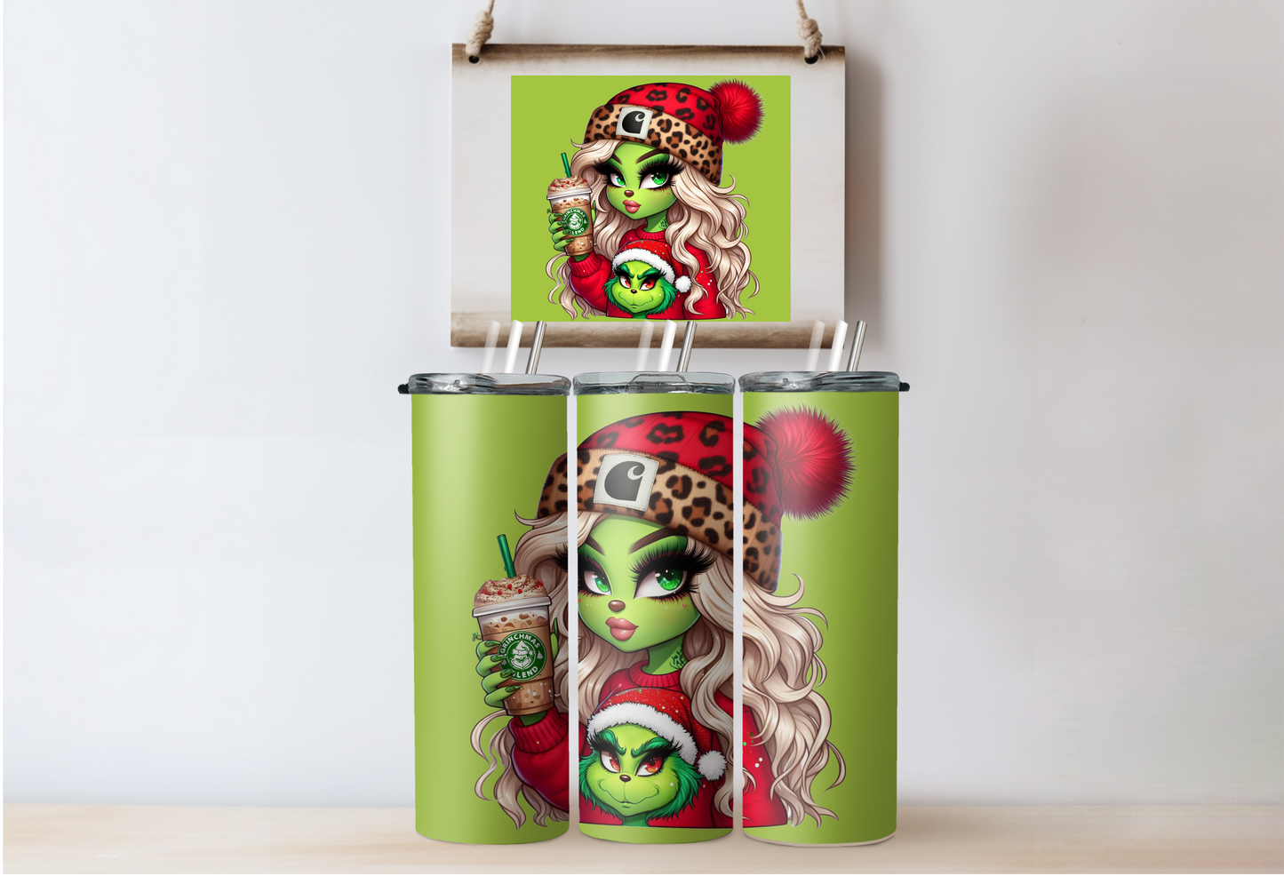Red Grinchy Girl Tumbler 3