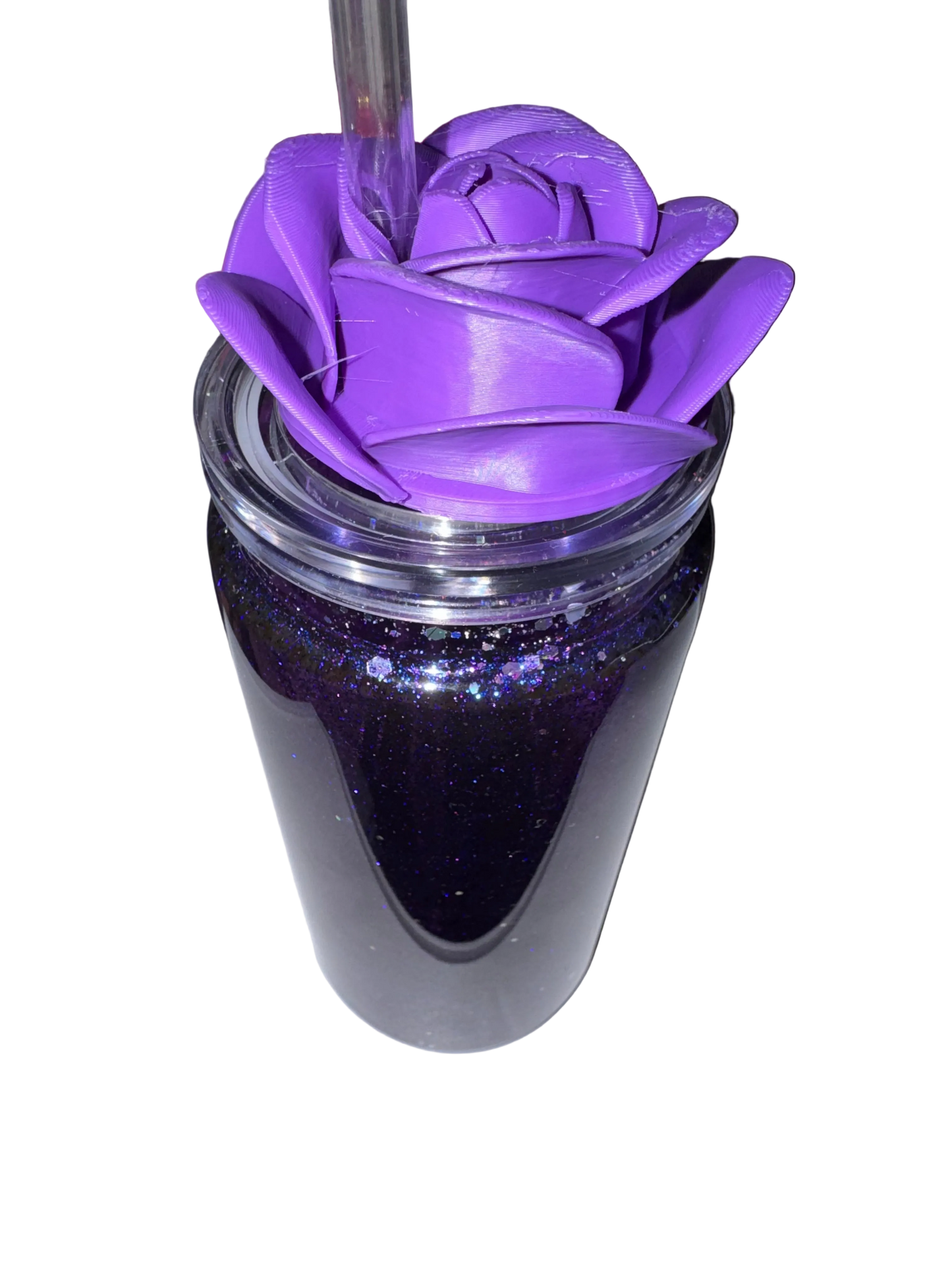 Dark Purple Rose 3D Lid Topper (16/20oz only)