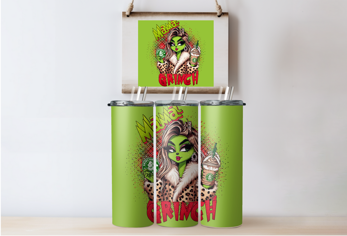 Red Grinchy Girl Tumbler 2