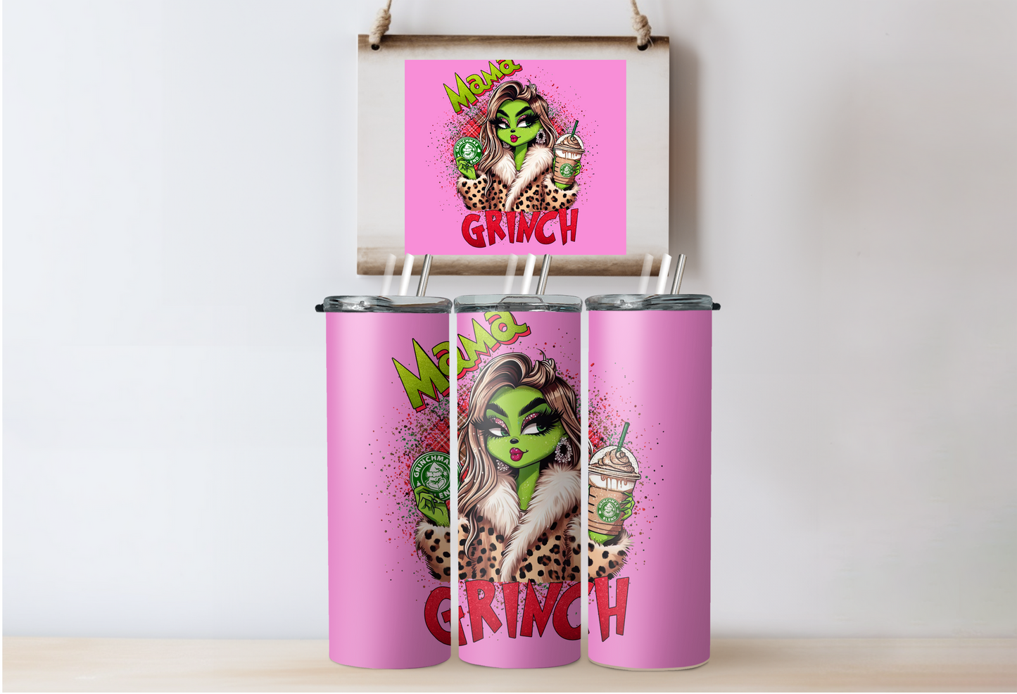 Red Grinchy Girl Tumbler 2