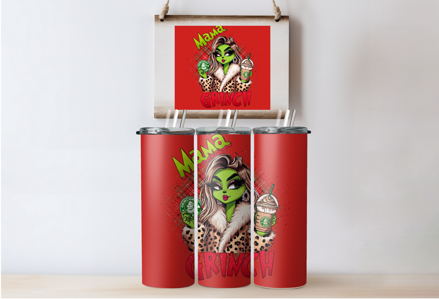 Red Grinchy Girl Tumbler 2