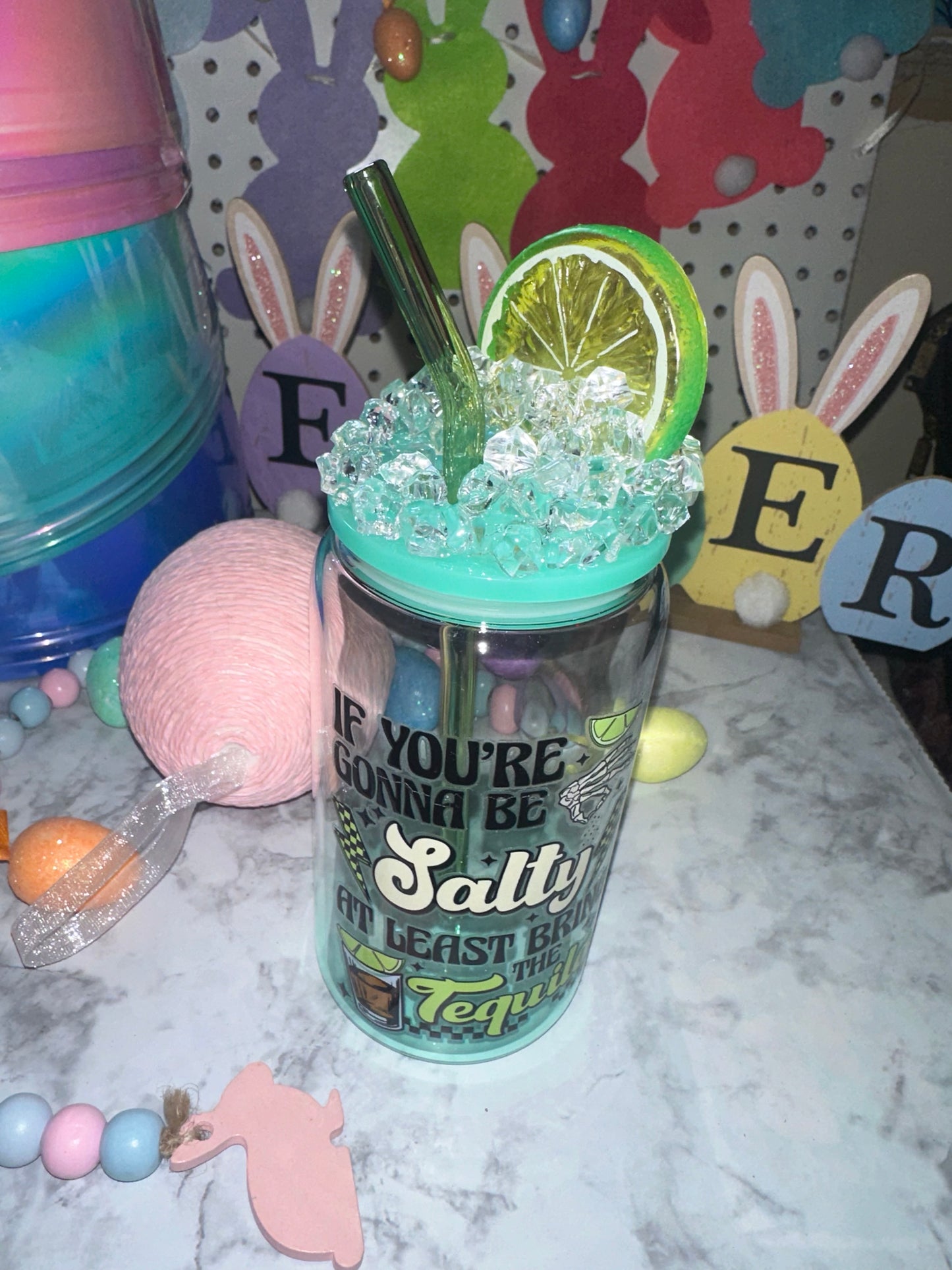 Don’t be salty glass tumbler
