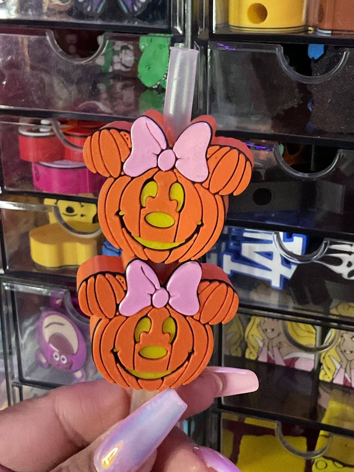 Minnie Pumpkin 3D Straw Topper