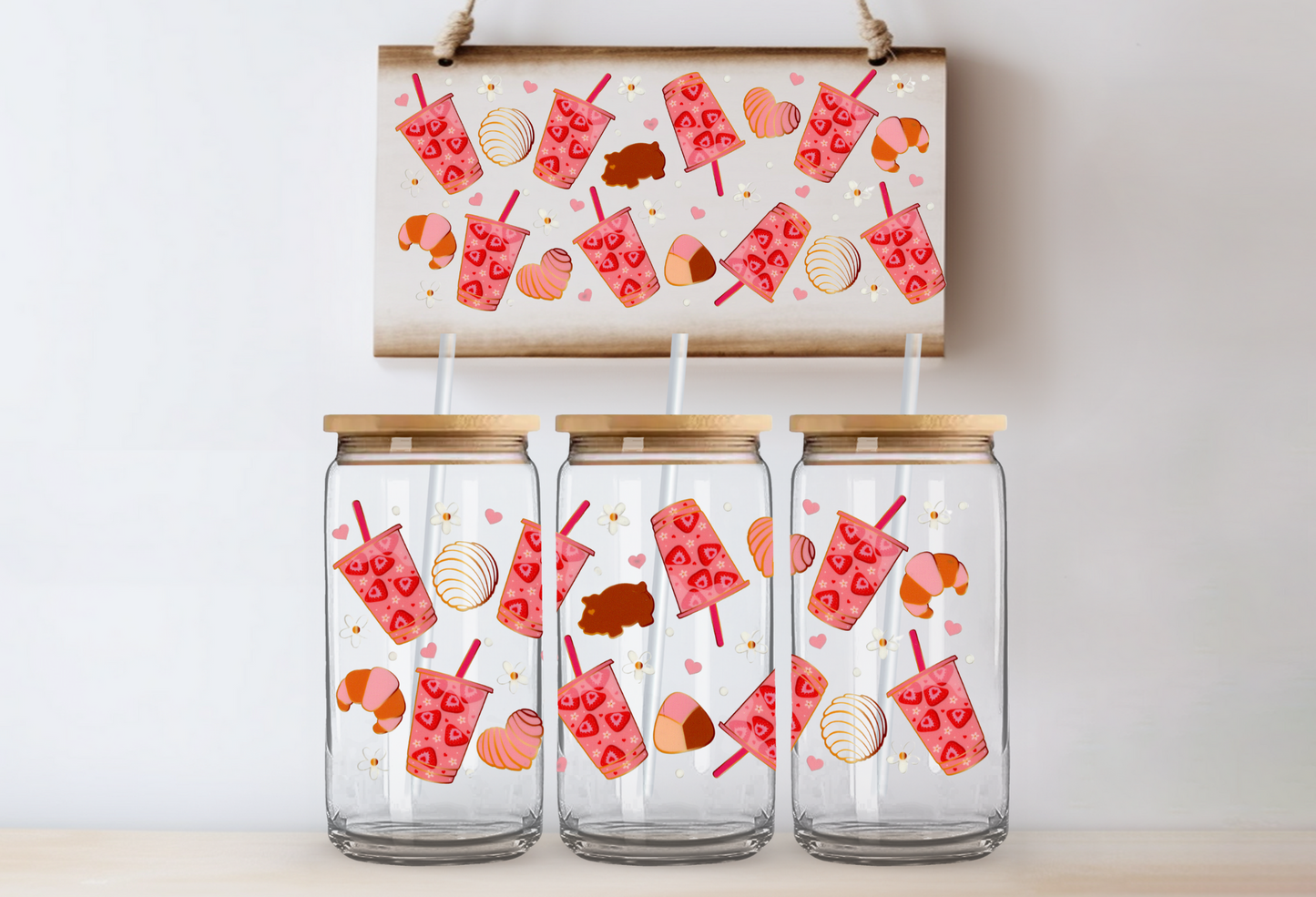 Strawberry Paletas & Conchas