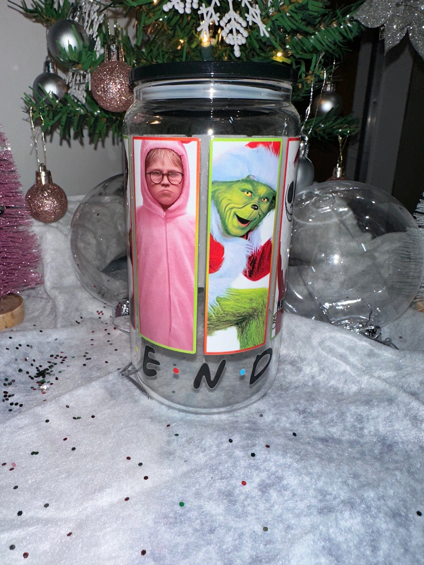 Christmas Movie Glass Tumbler