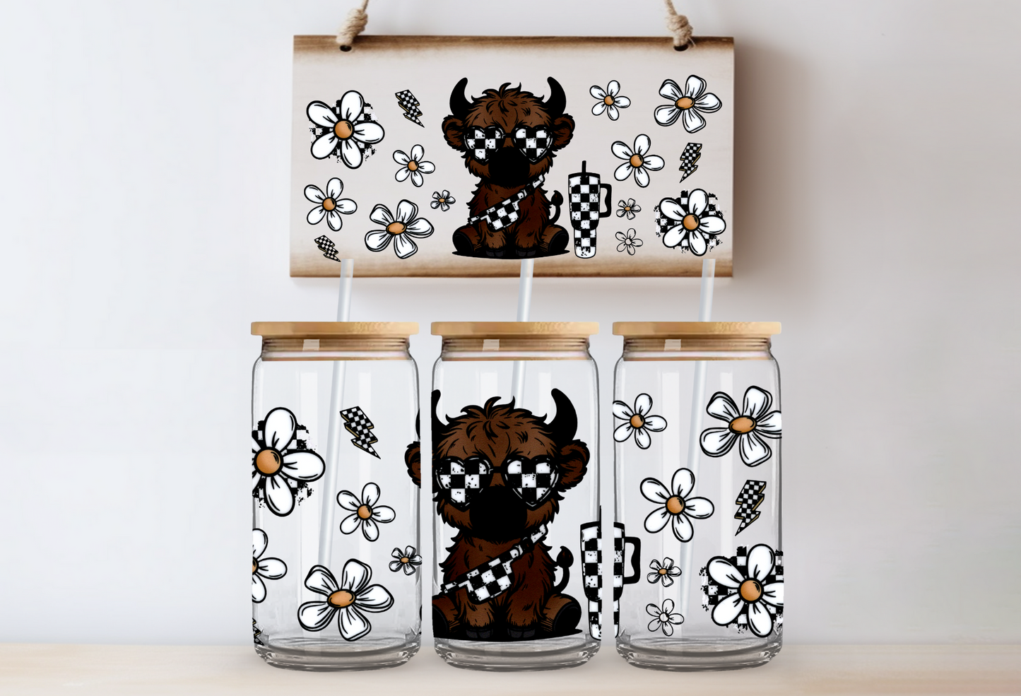 Checkered cow wrap
