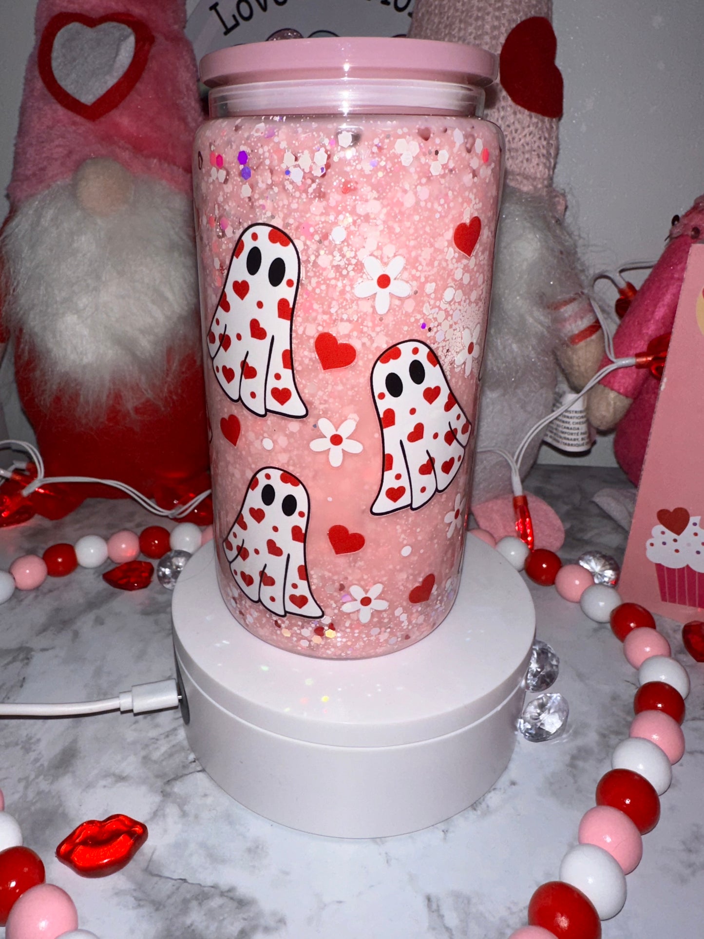Valentine Ghost Snow Globe