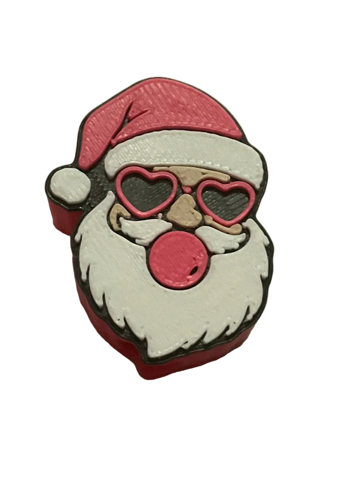 Pink Cool Santa 3D Straw Topper