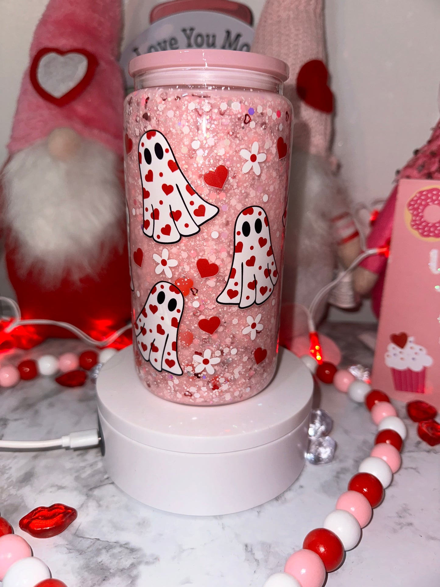 Valentine Ghost Snow Globe