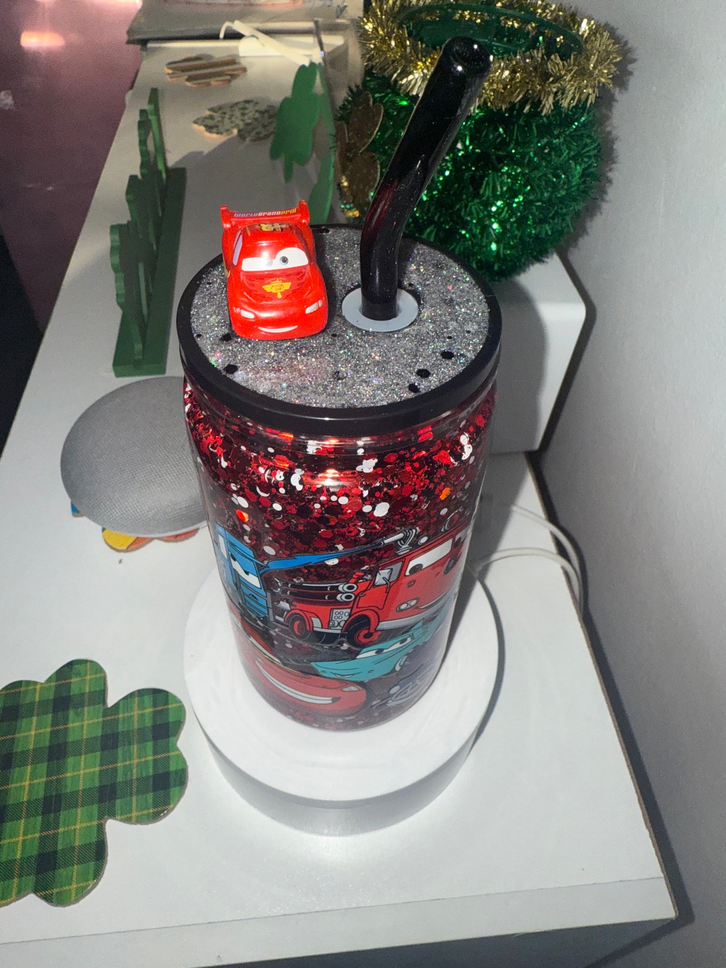 Red Car Snow Globe Tumbler