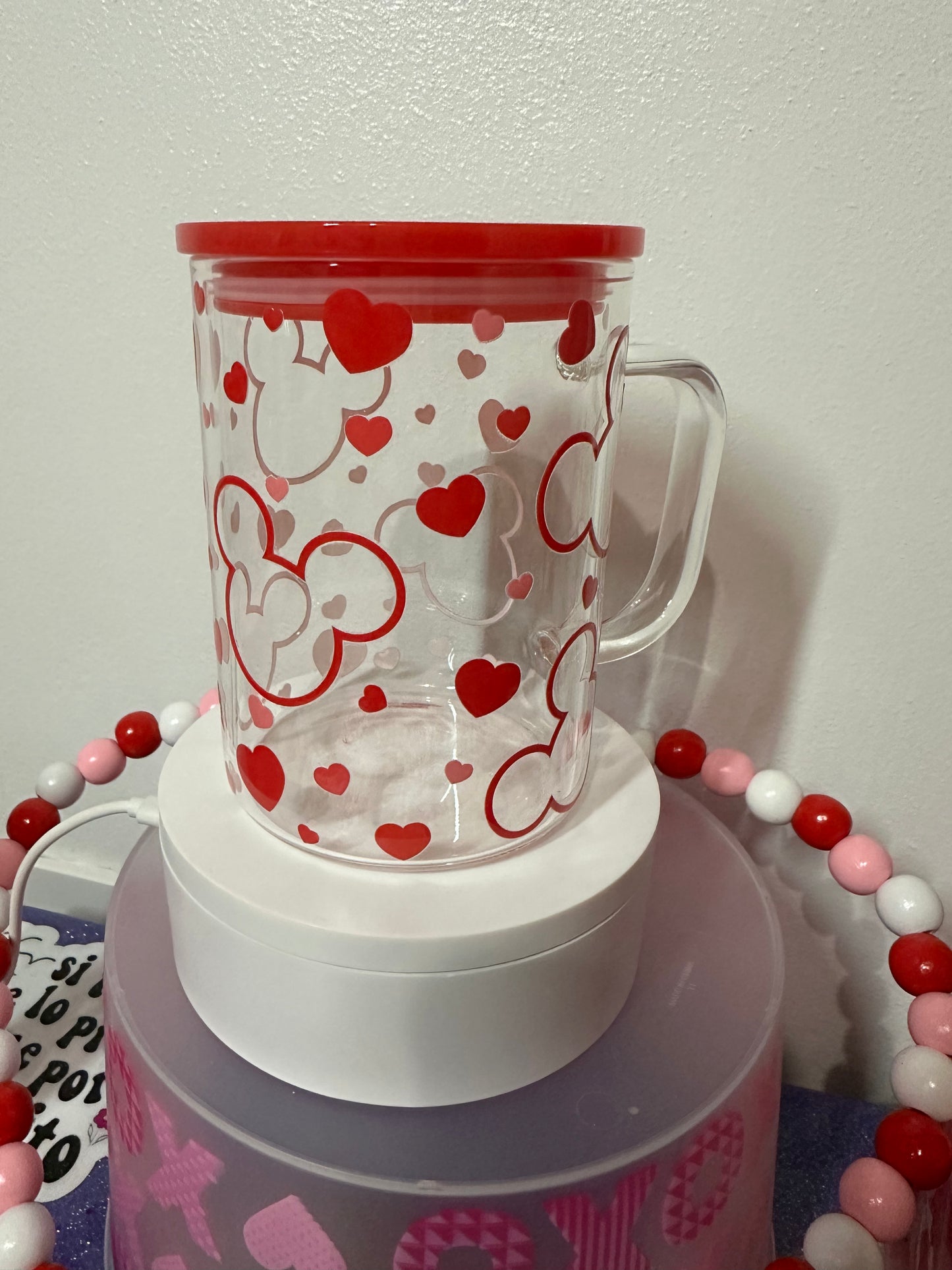 Valentine Mouse Glass Mug