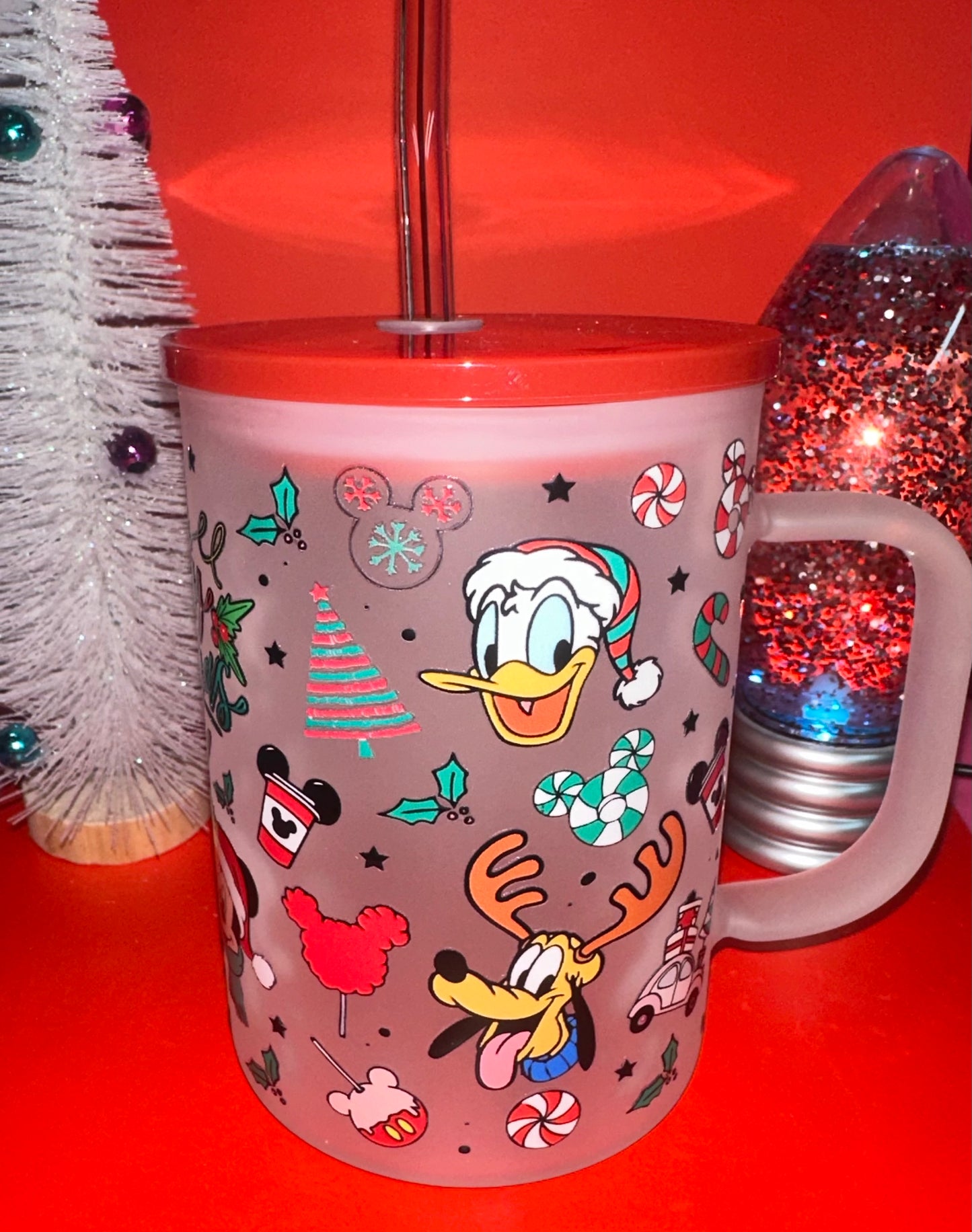 Christmas Frosted Glass Mug