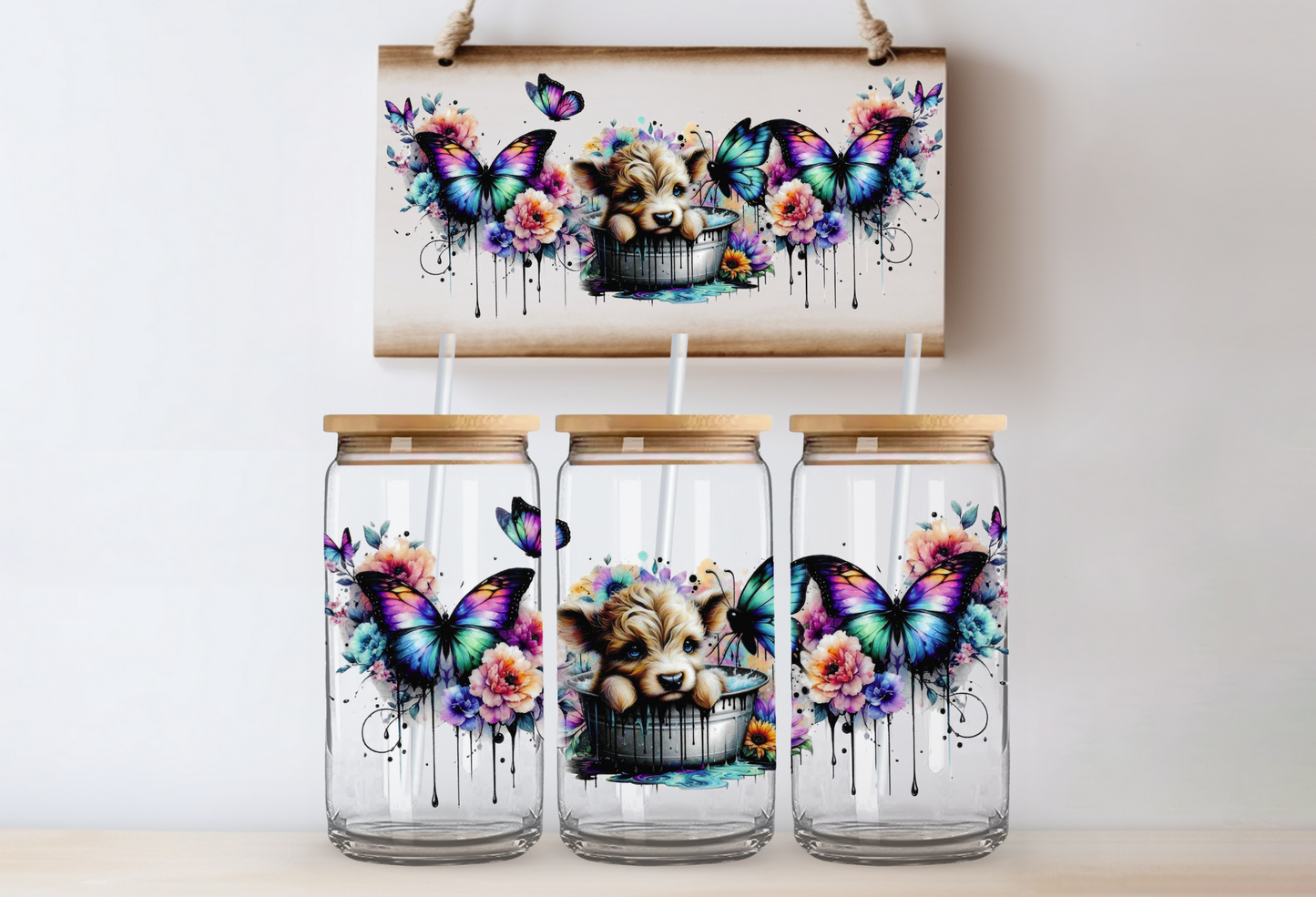 Baby Cow & Butterflies