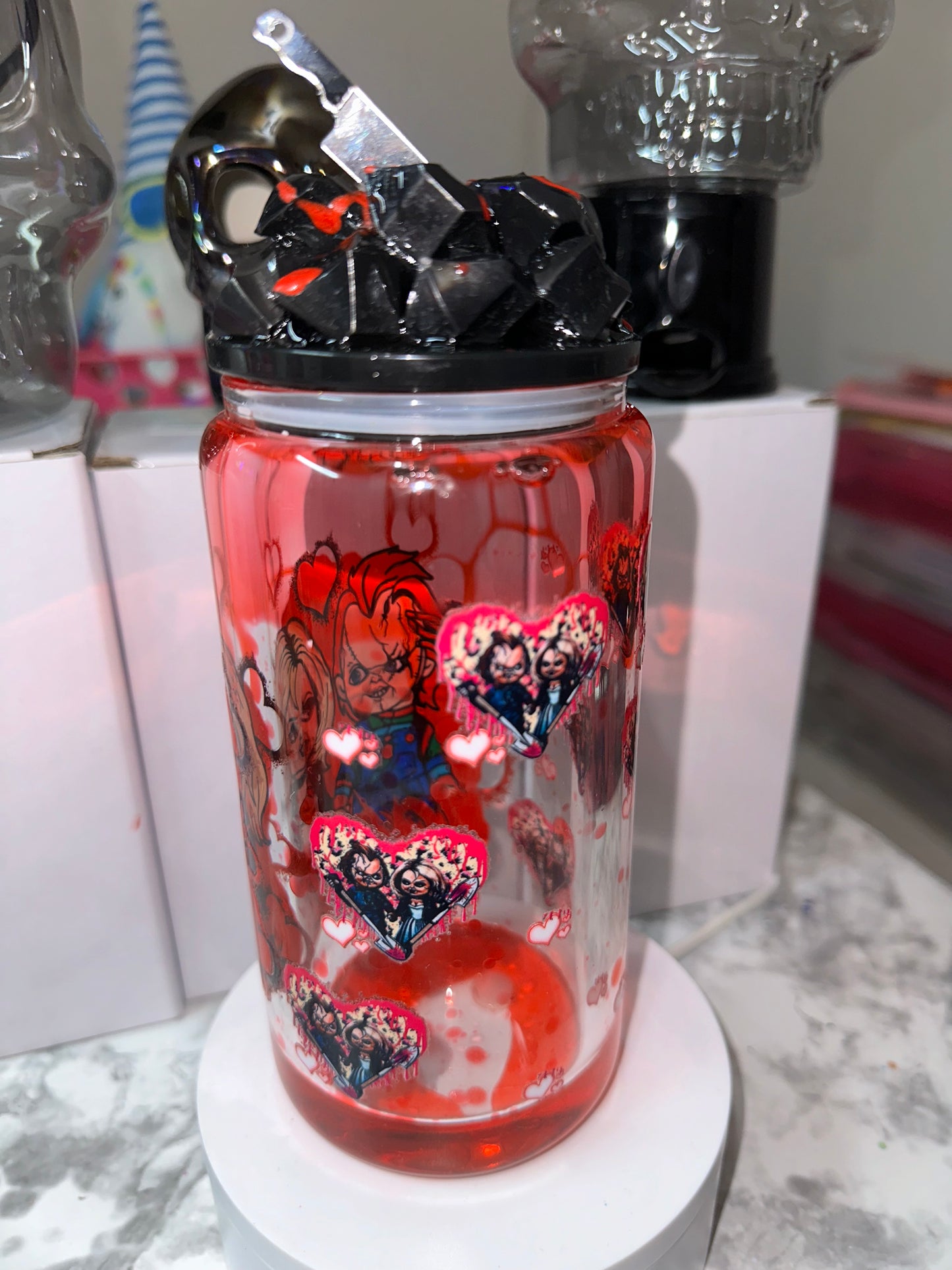Horror Couple Drip Tumbler