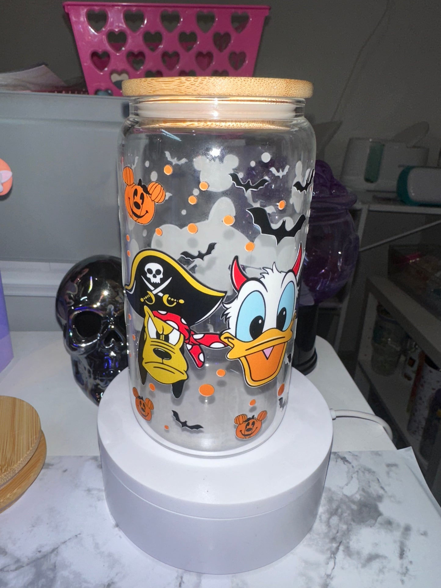 Halloween Mouse Glass Tumbler
