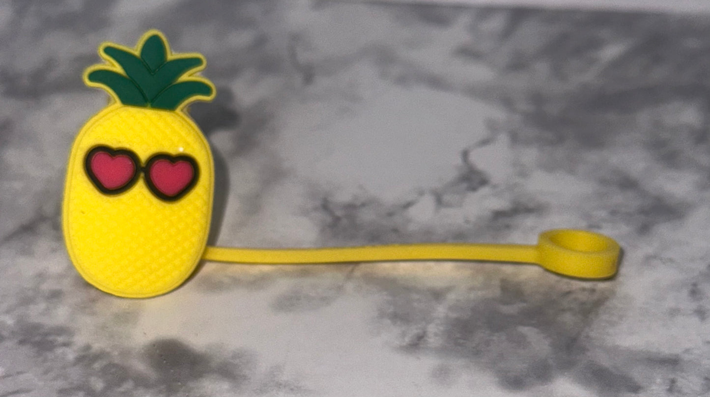 Heart Pineapple Straw Topper