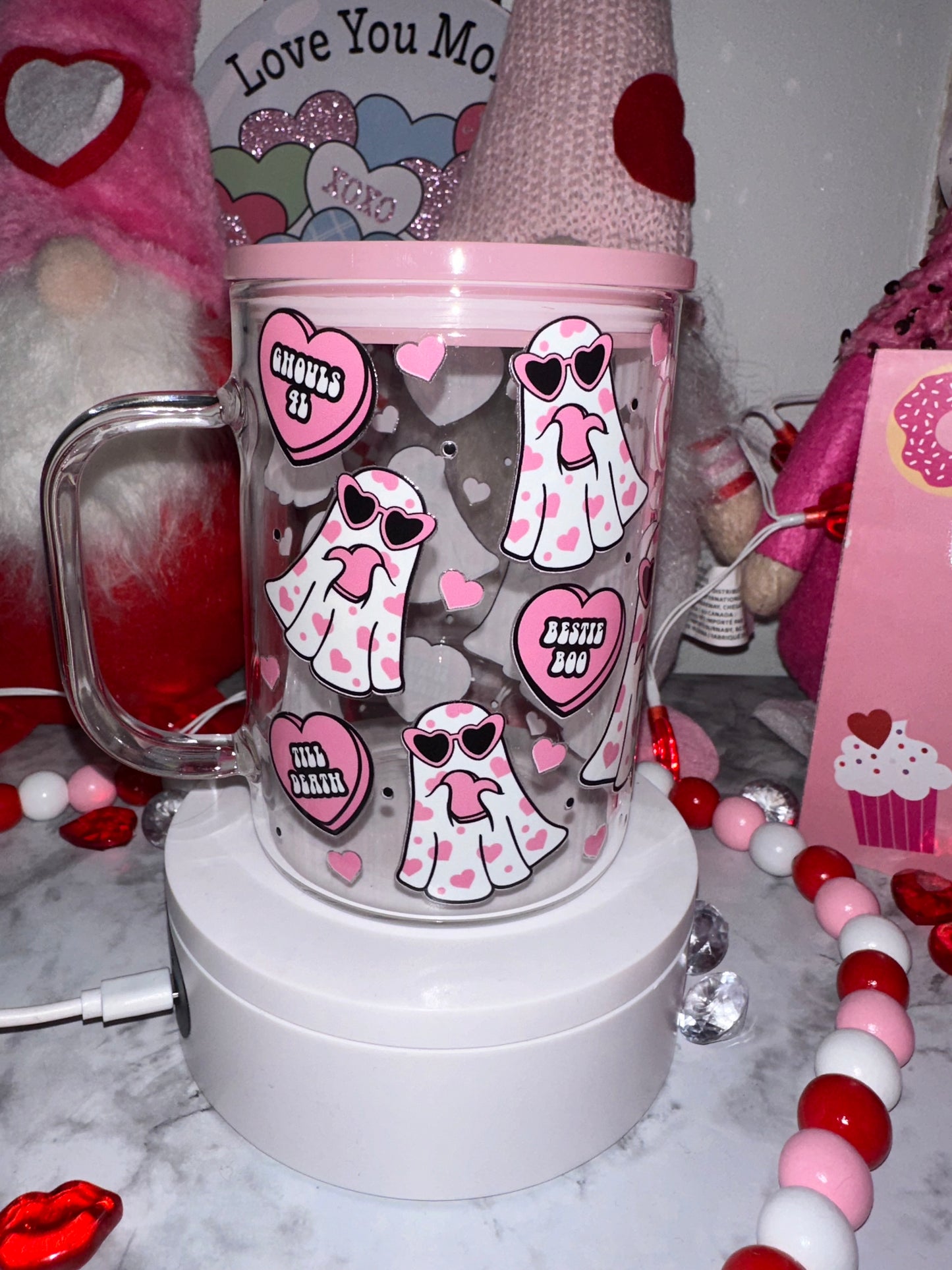 Galentine Ghouls Glass Mug