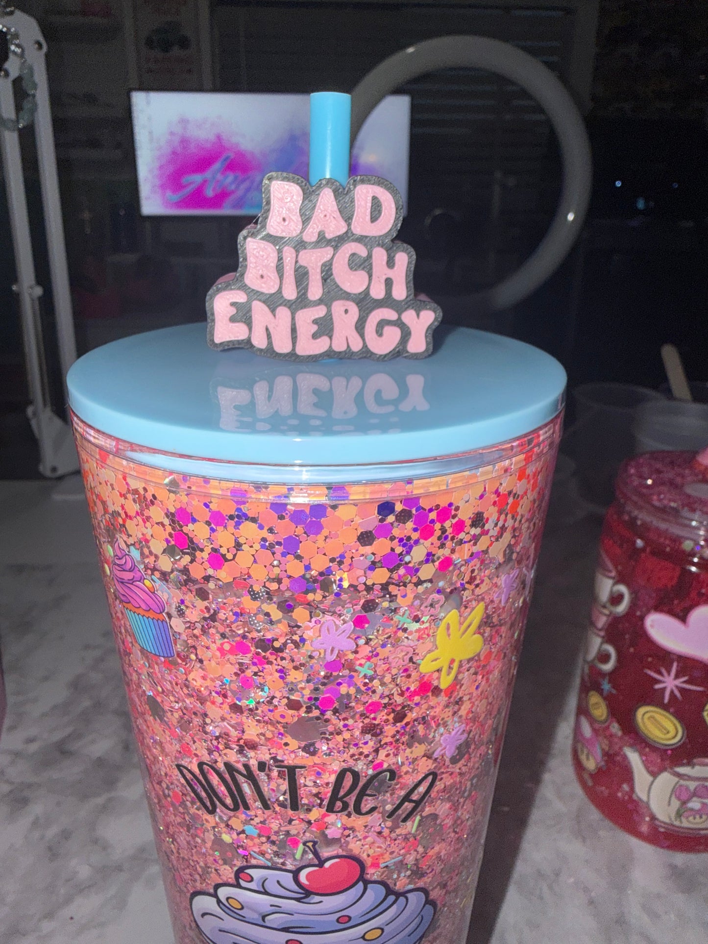 Bad Bitch Energy 3D Straw Topper