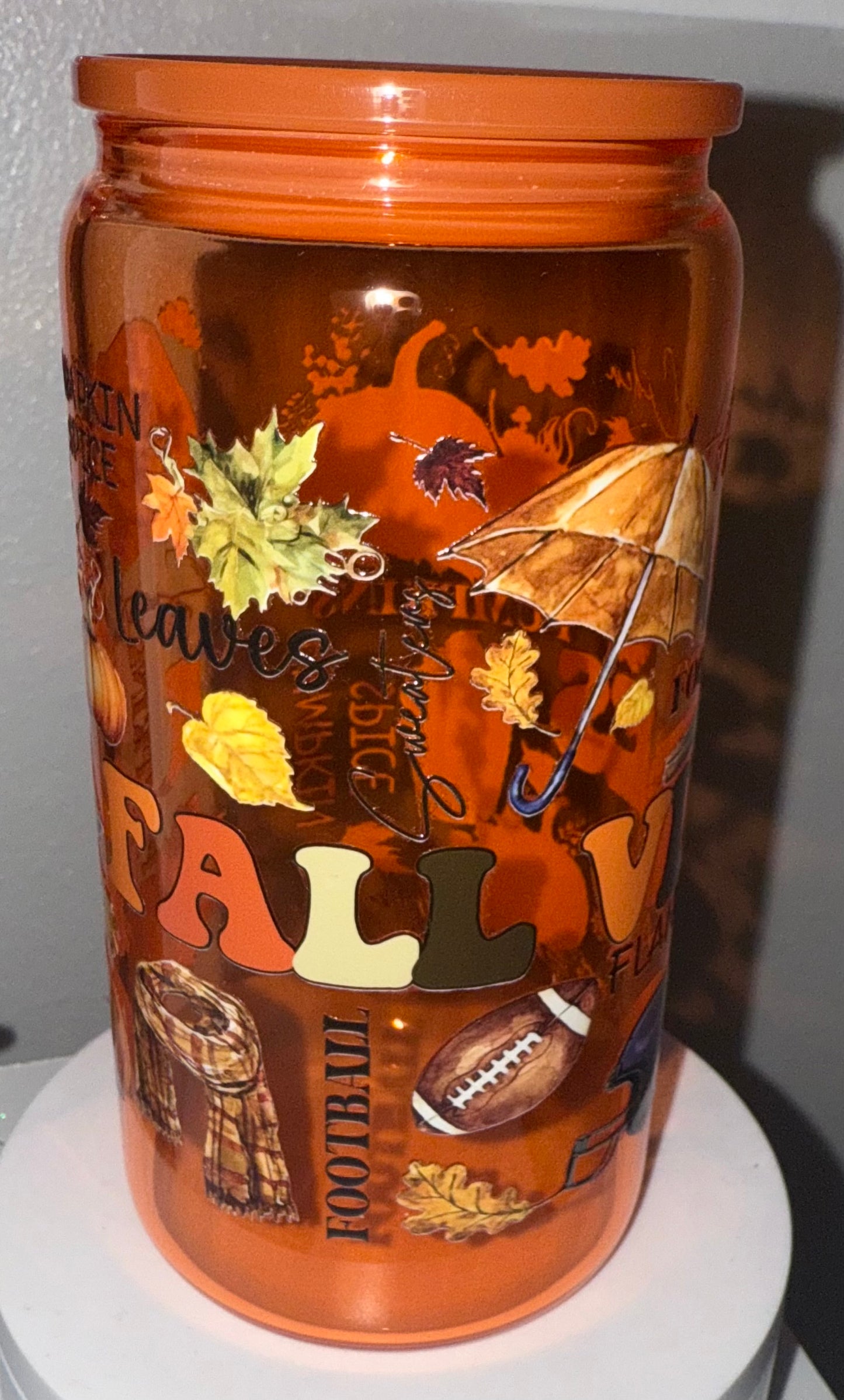 Fall Vibes Glass Tumbler
