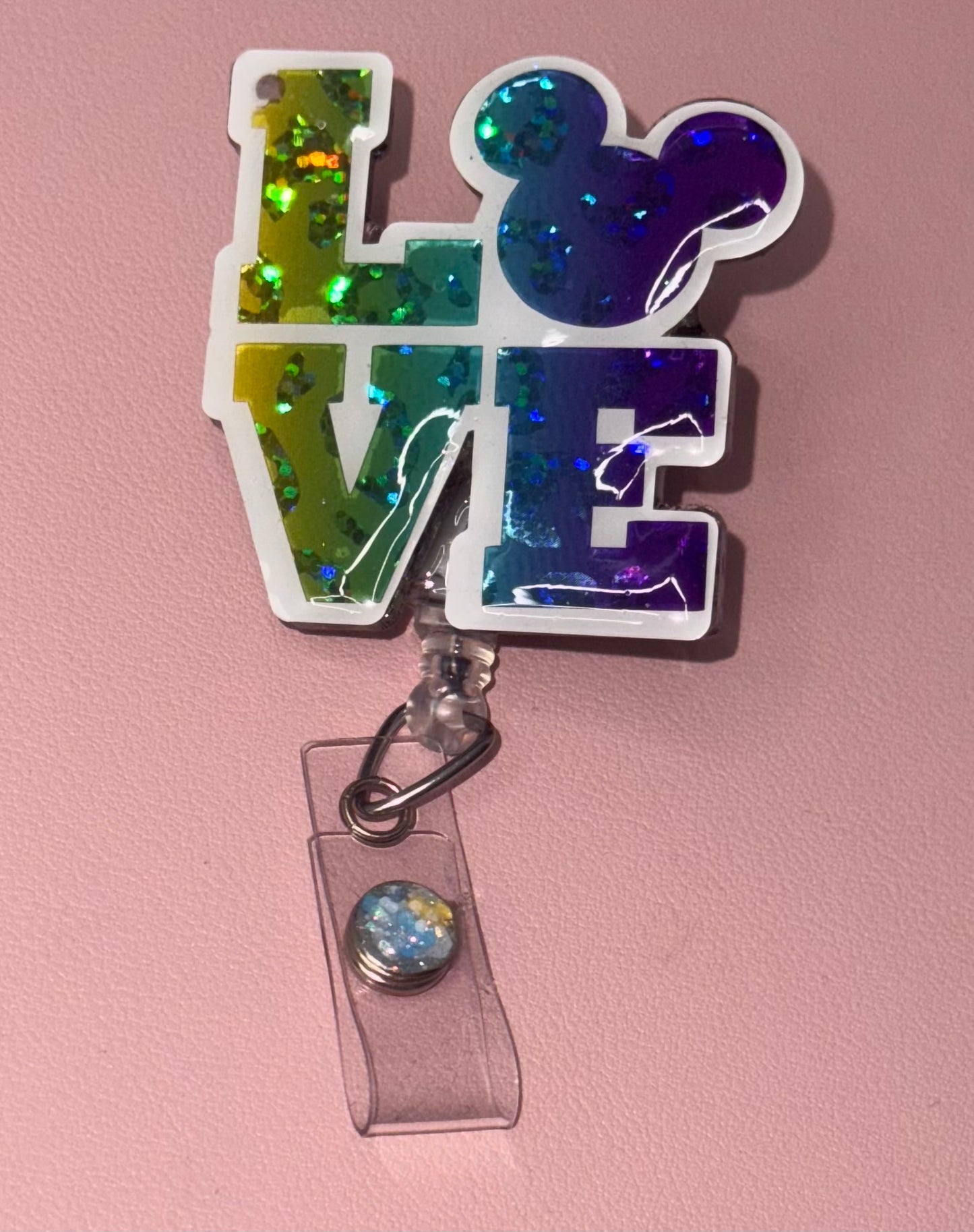 Colorful Love Mouse Badge Reel