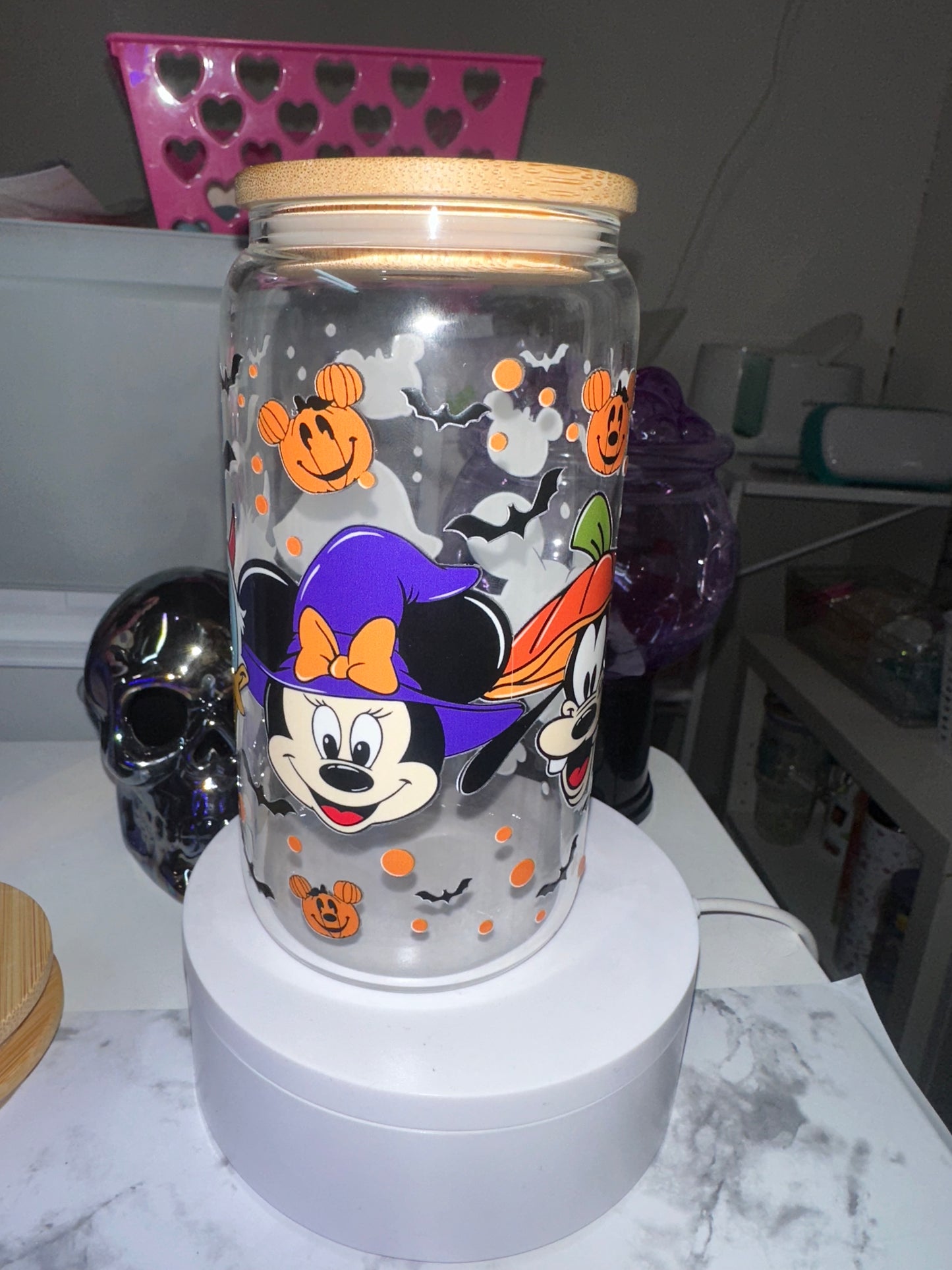 Halloween Mouse Glass Tumbler