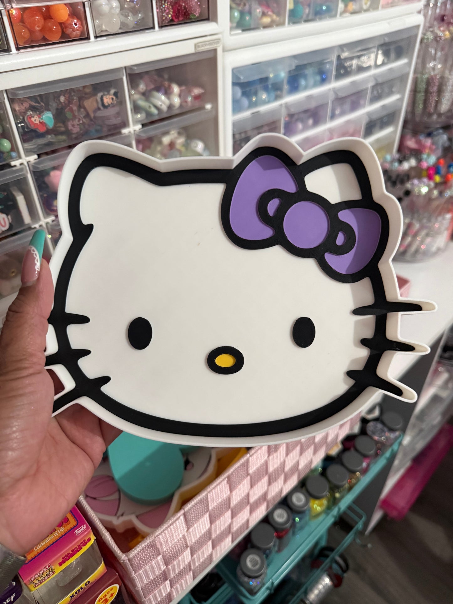 HK Trinket Tray (Purple Bow) Large