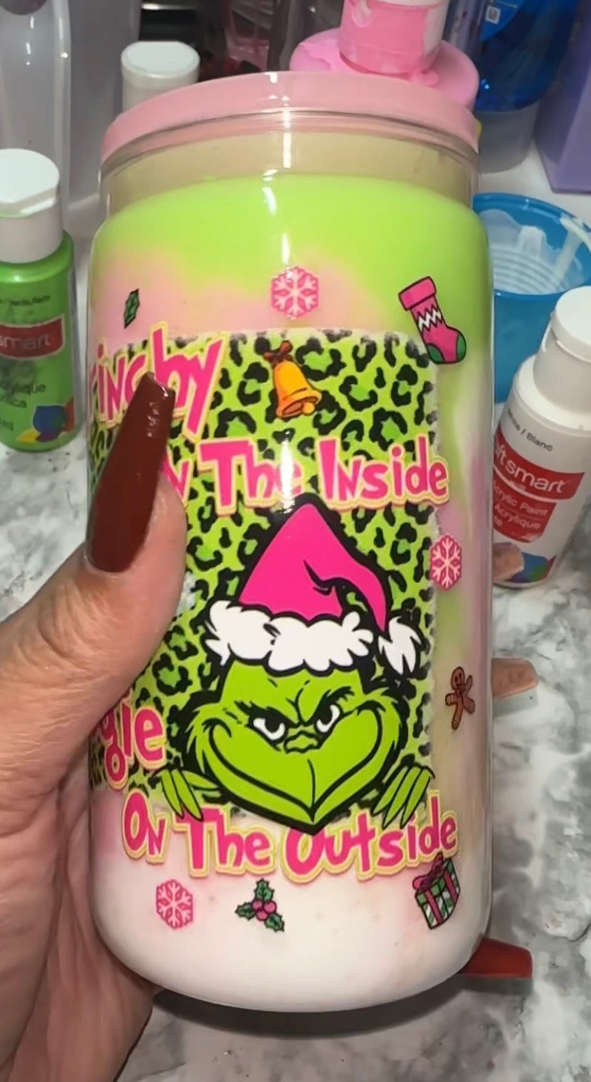 Pink G Man Plastic Tumbler