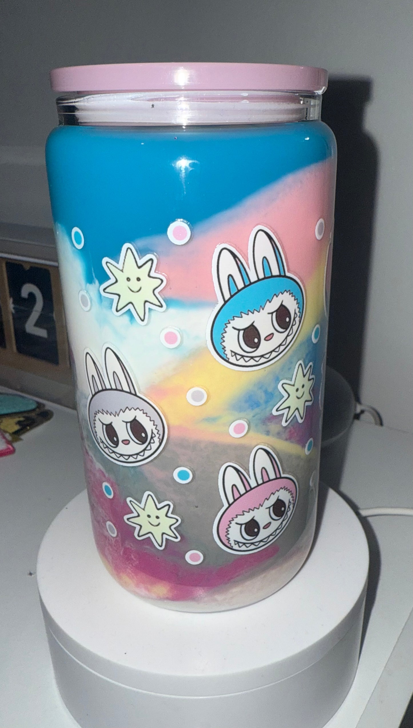 Labubu Blue Alien Snow Globe