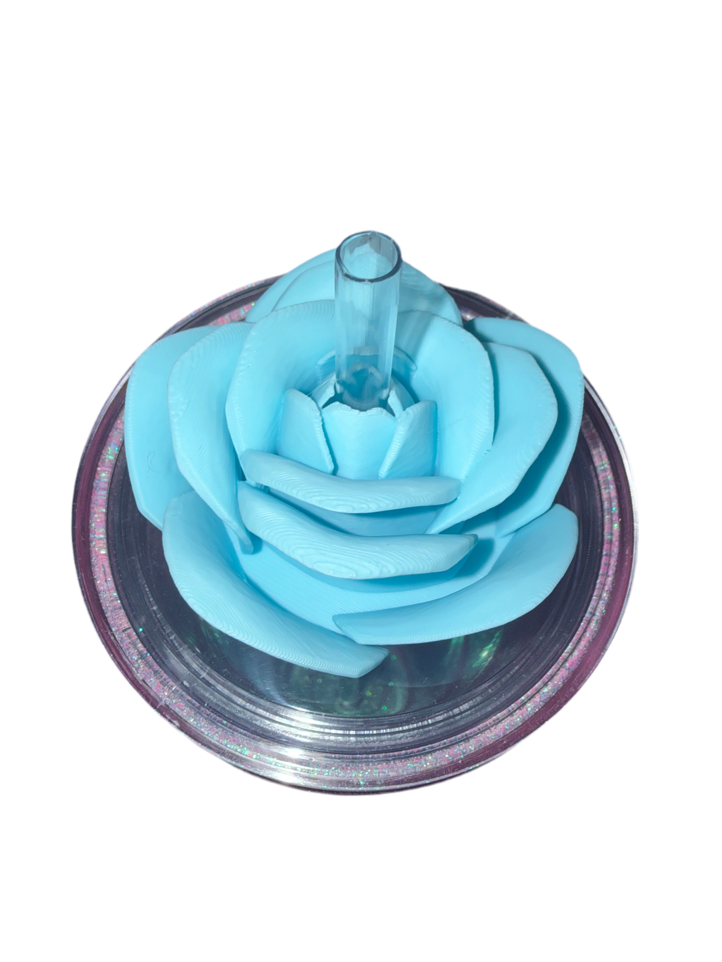 Baby Blue Rose 3D Lid Topper (24oz only)