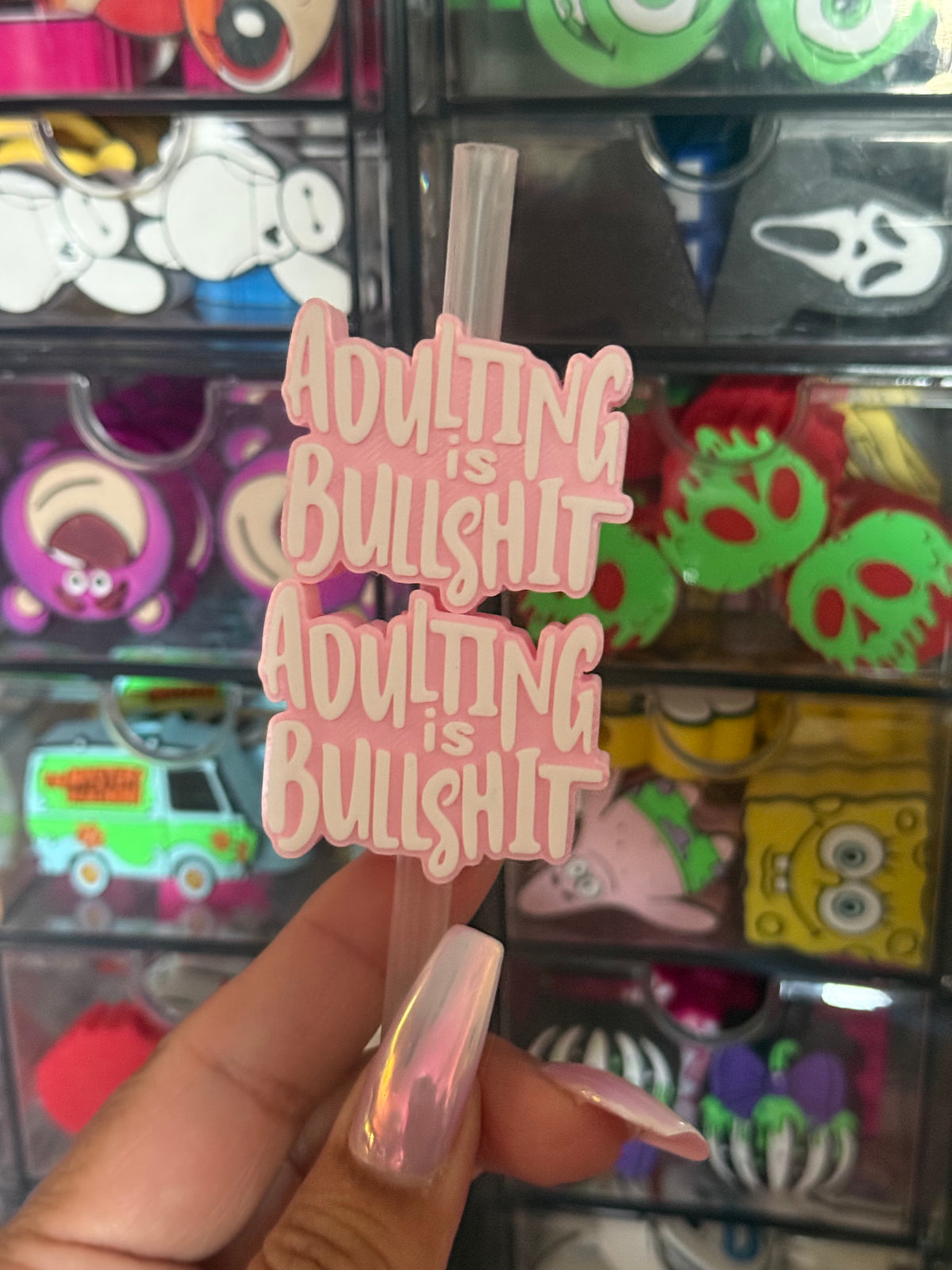 Adulting is BS 3D Straw Topper