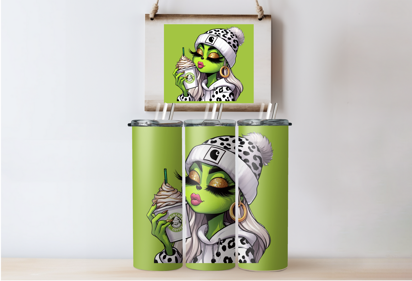 White Grinchy Girl Tumbler