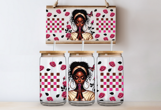 Girl with Checkered & Roses