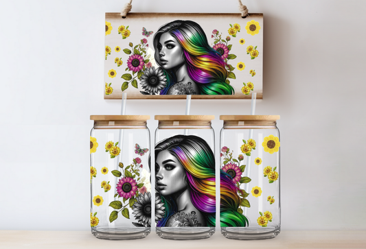 Girl with colorful hair