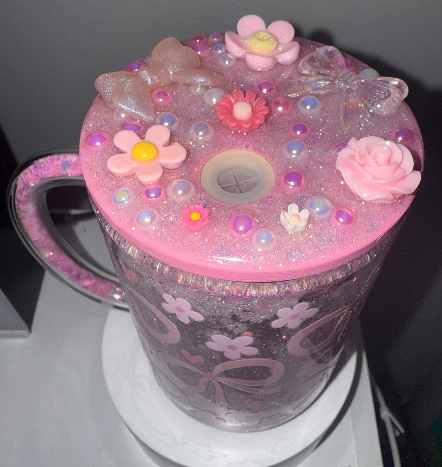Pink Bows Mug Snow Globe