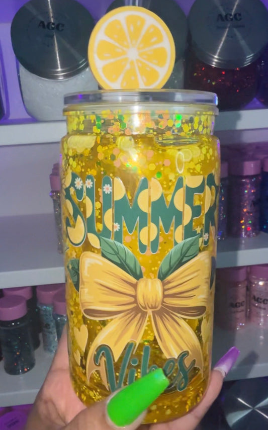Lemon Summer Lava Drip Snow Globe