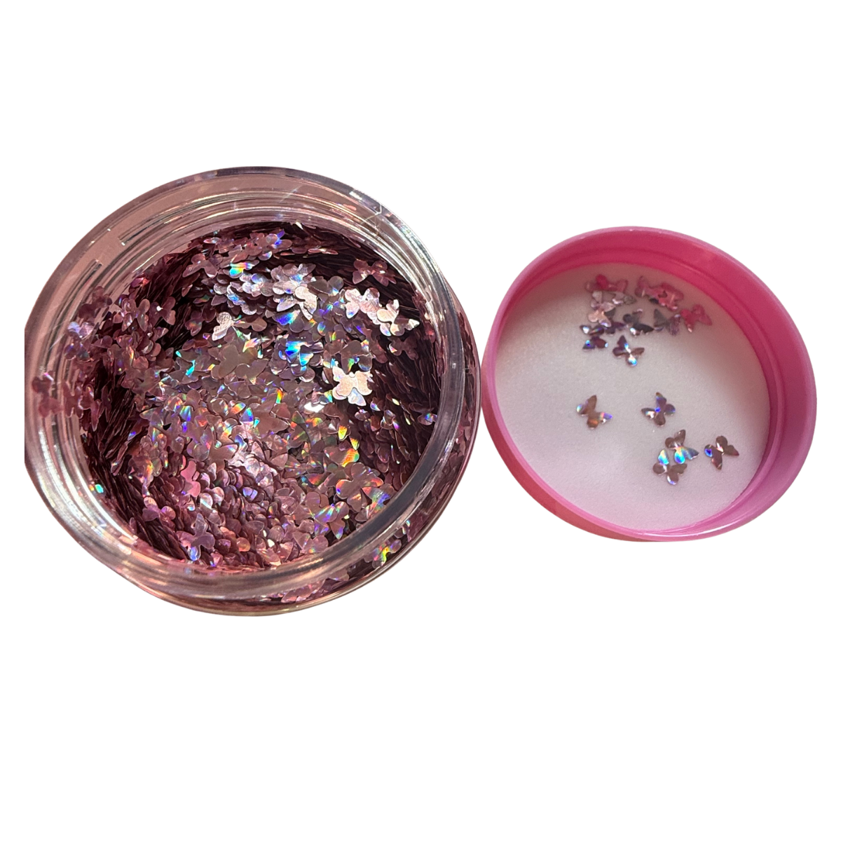 Pink Holographic Butterflies