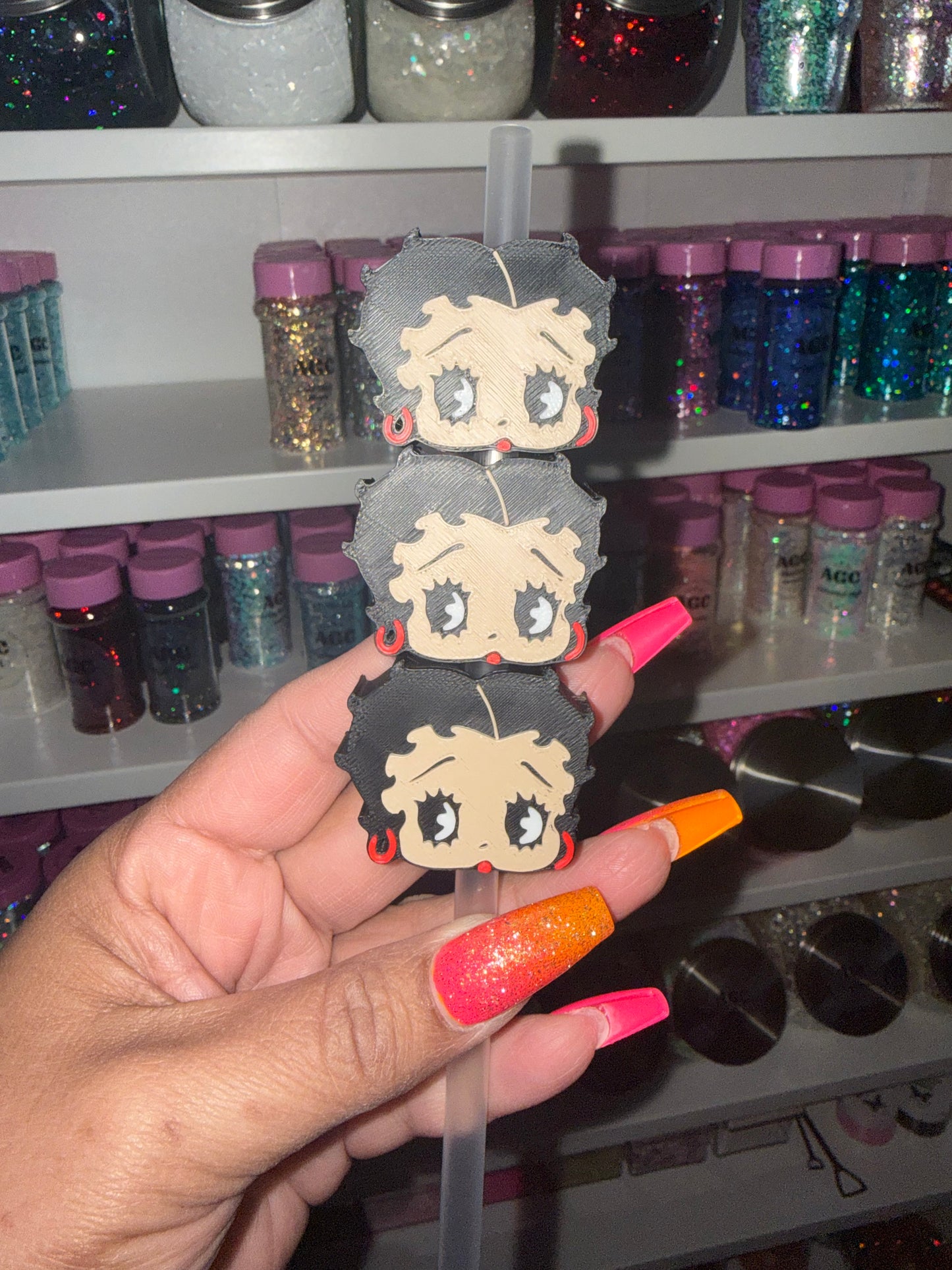 Betty Boop 3D Straw Topper