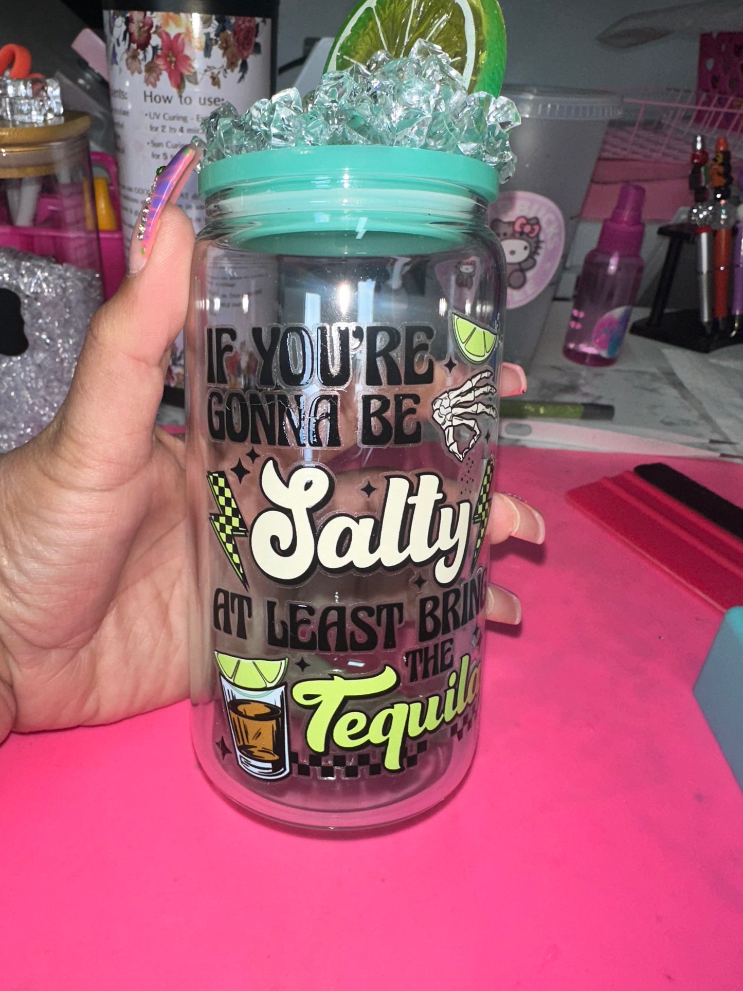 Don’t be salty glass tumbler