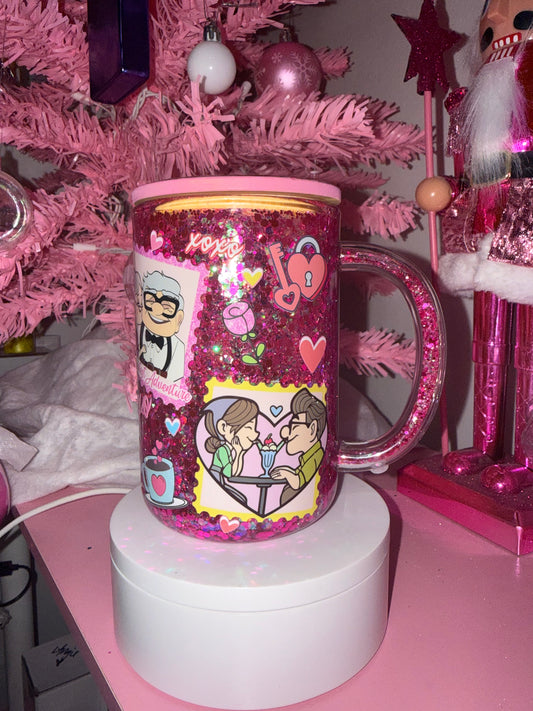 Up Couple Mug Snow Globe