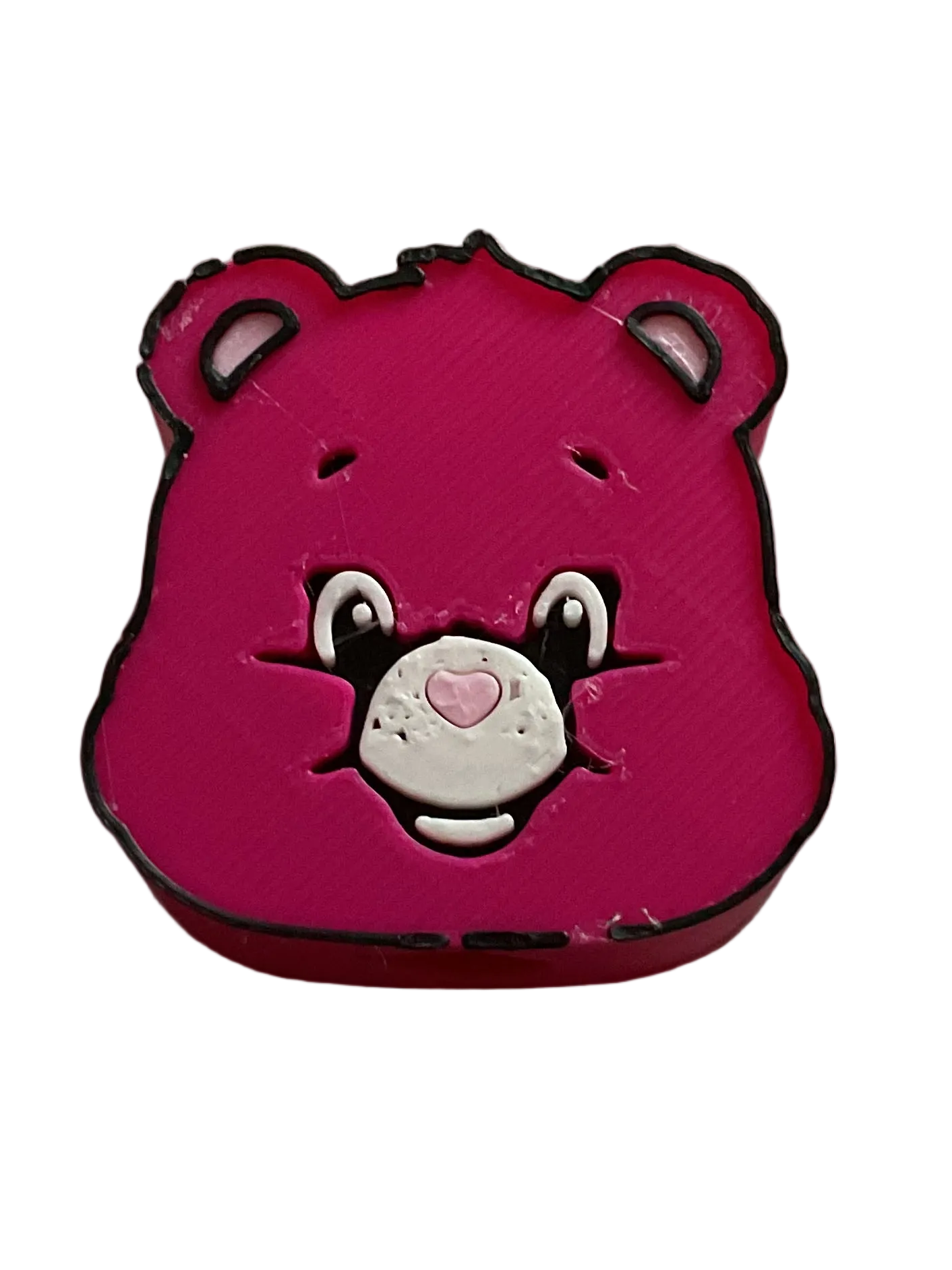 Hot Pink Care Bear 3D Straw Topper